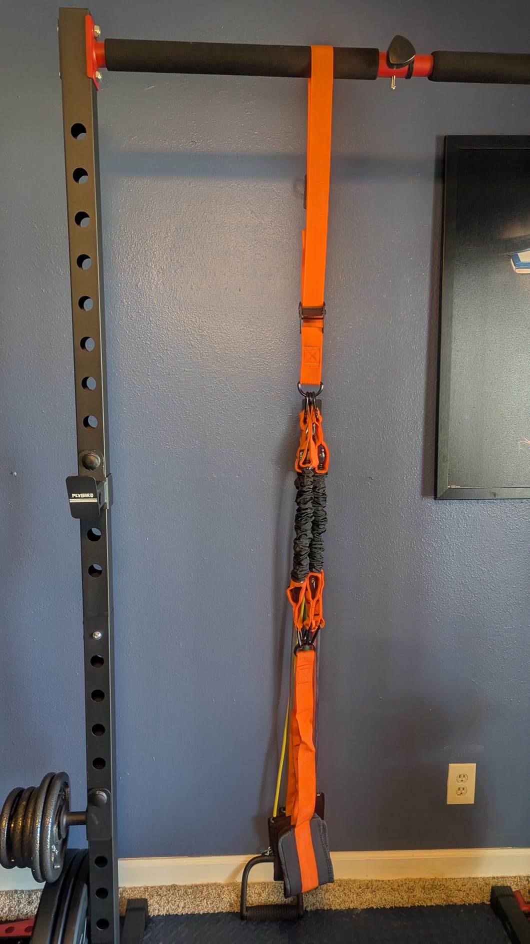 FLYBIRD SR1 Squat Rack, Adjustable Power Rack for 6FT/7FT Barbells | Squat Rack for Home Gyms with Pull-Up Bar, 22 Adjustment Positions, J-Hooks and Safety Spotter Arms customer photo 2