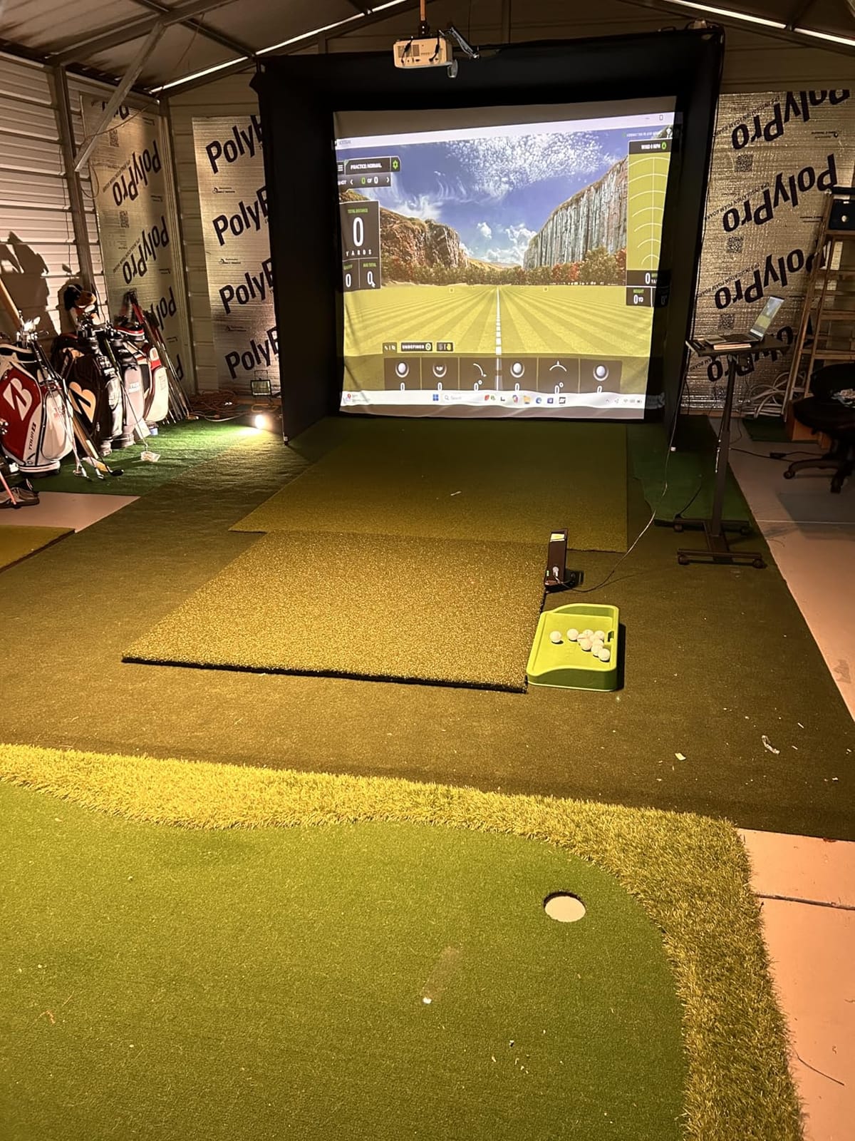 SkyTrak Golf Simulator Studio Pro Package Launch Monitor, Metal Protective Case, Enclosure, Simulator Software, Hitting Mat, Projector and Ball Tray - Improve Your Game from Home customer photo 1
