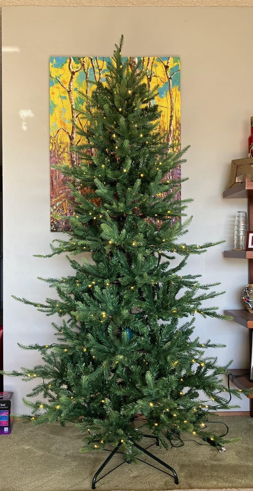 Best Choice Products 6ft Pre-Lit Artificial Aspen Slim Christmas Tree, Noble Holiday Décor w/ 1,350 Branch Tips, 2-in-1 Multicolor LED Lights, Cordless Connection, Metal Stand customer photo 2