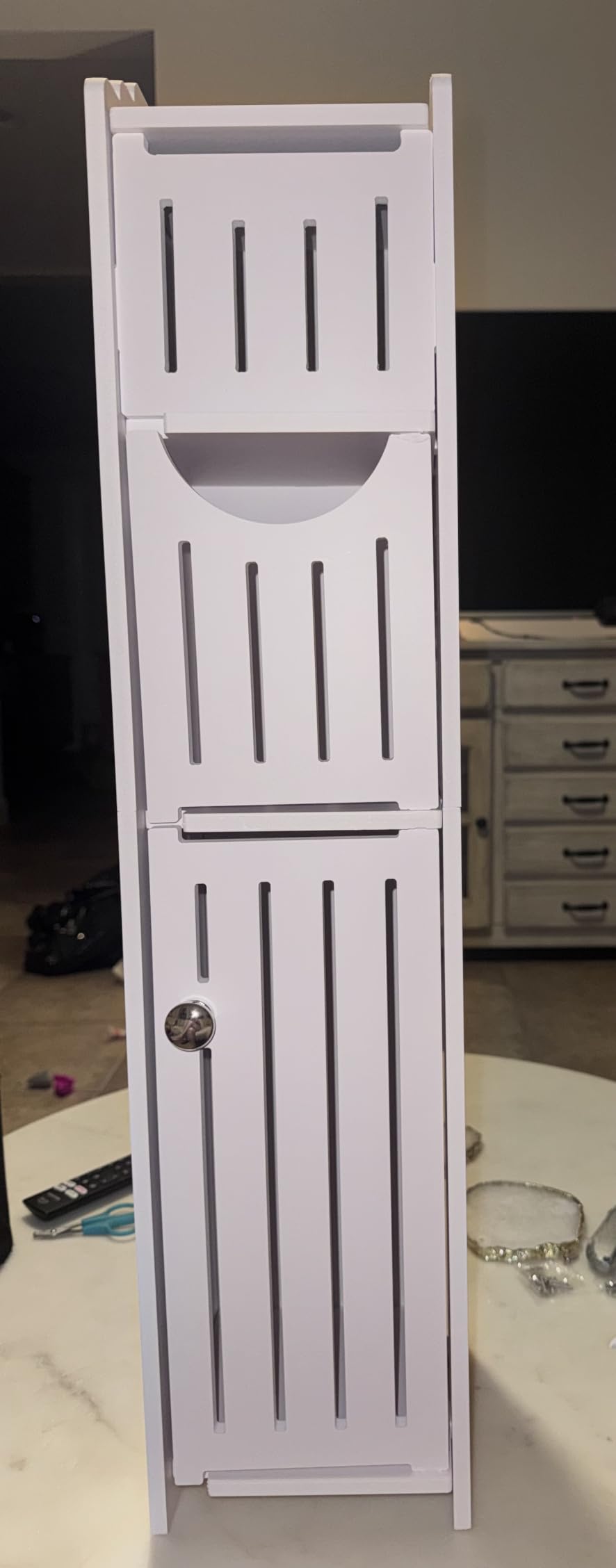AOJEZOR Small Bathroom Storage Cabinet: No Drill for Narrow Space Renters customer photo 1