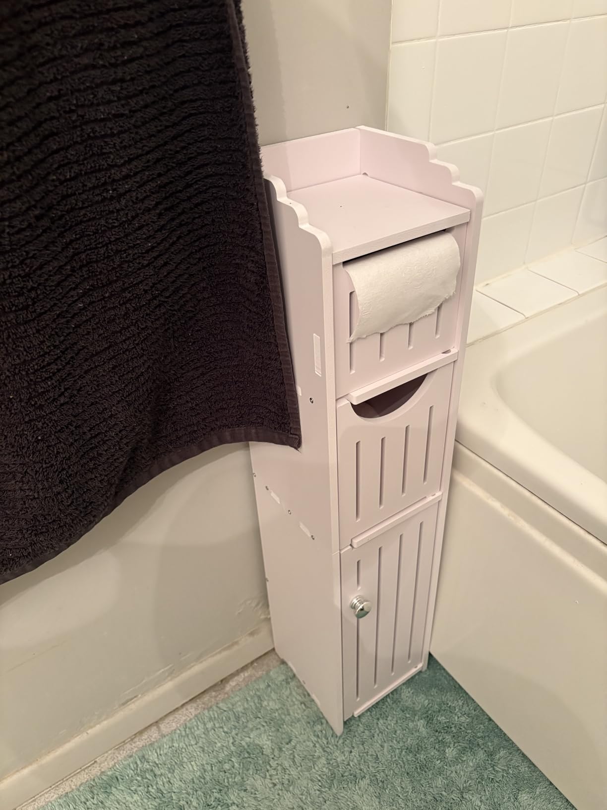 AOJEZOR Small Bathroom Storage Cabinet: No Drill for Narrow Space Renters customer photo 2