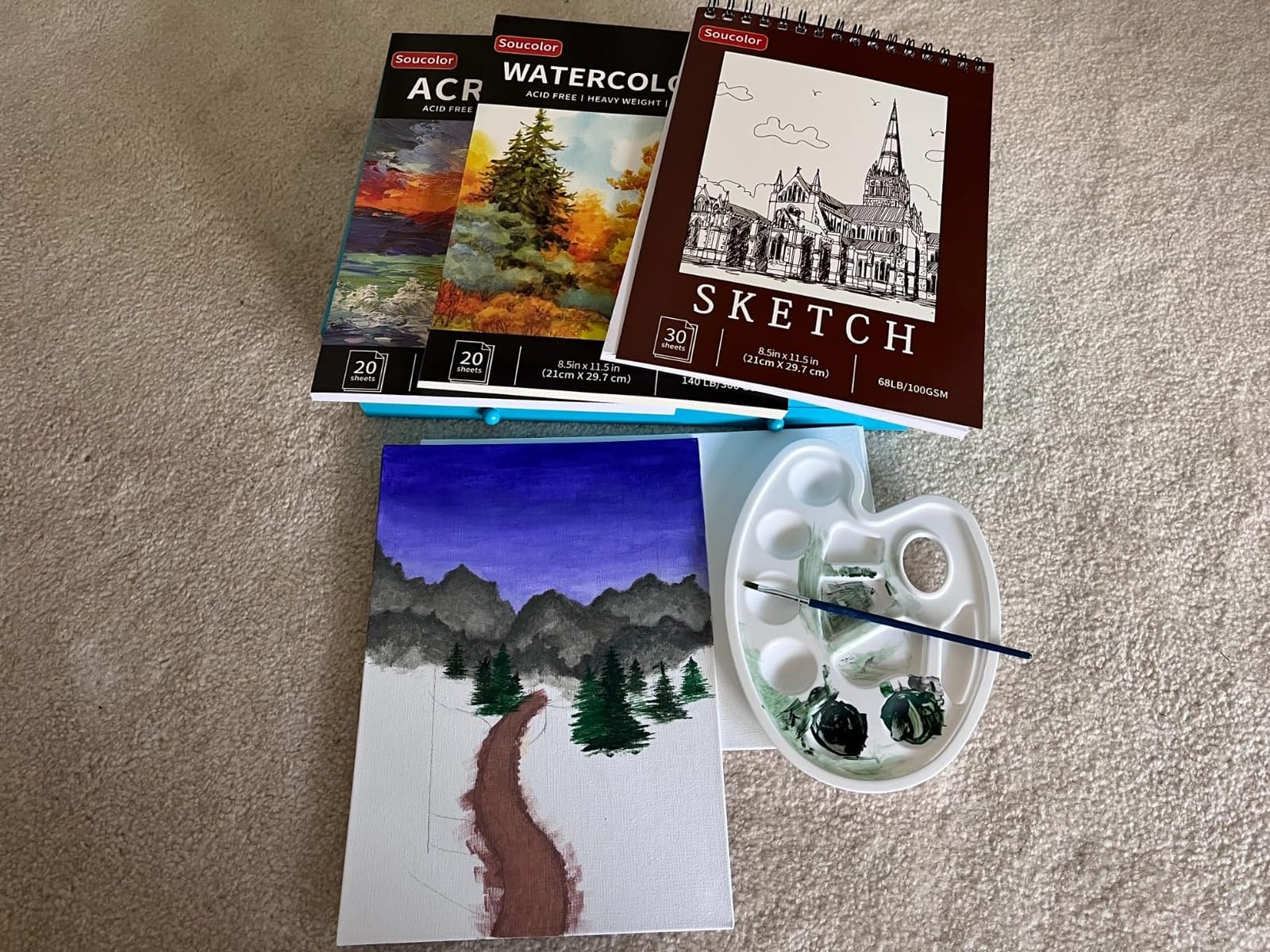 Soucolor Art Supplies,192 Pack Deluxe Art Set Drawing Painting Supplies Kit | Acrylic Pad, Watercolor Pad, Sketch Book, Canvases, Acrylic Paint, Crayons, Pencils, Gifts for Artist Adults Teen Kids customer photo 1