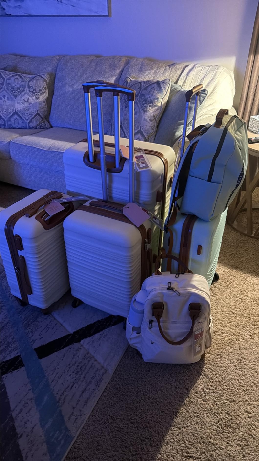 Coolife Luggage 6 Piece Set, Hardside Suitcases with Spinners, 16/20/24/28 | Lightweight ABS+PC Hardside Suitcases, TSA Lock, Duffel Bag with Back Sleeve, Toiletry Bag, Family Travel customer photo 2