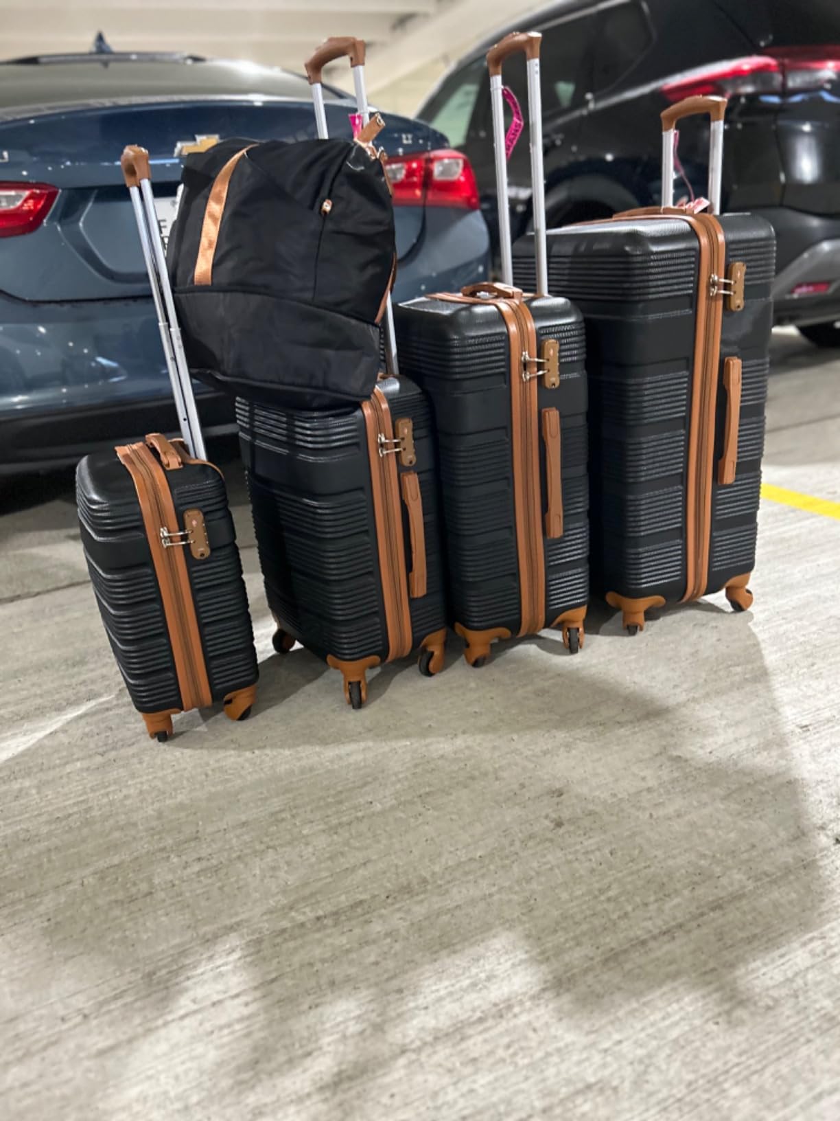 LONG VACATION 6 Piece ABS+PC Hardshell Luggage Set with Spinner Wheels, Lightweight suitcase set with TSA Lock & YKK Zipper customer photo 1