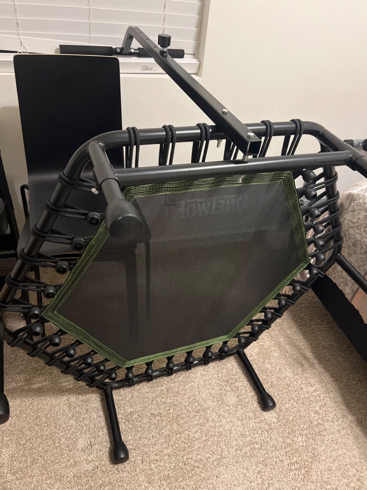 ONETWOFIT Mini Rebounder Trampoline for Adults with Bar, Adjustable Handle | 42