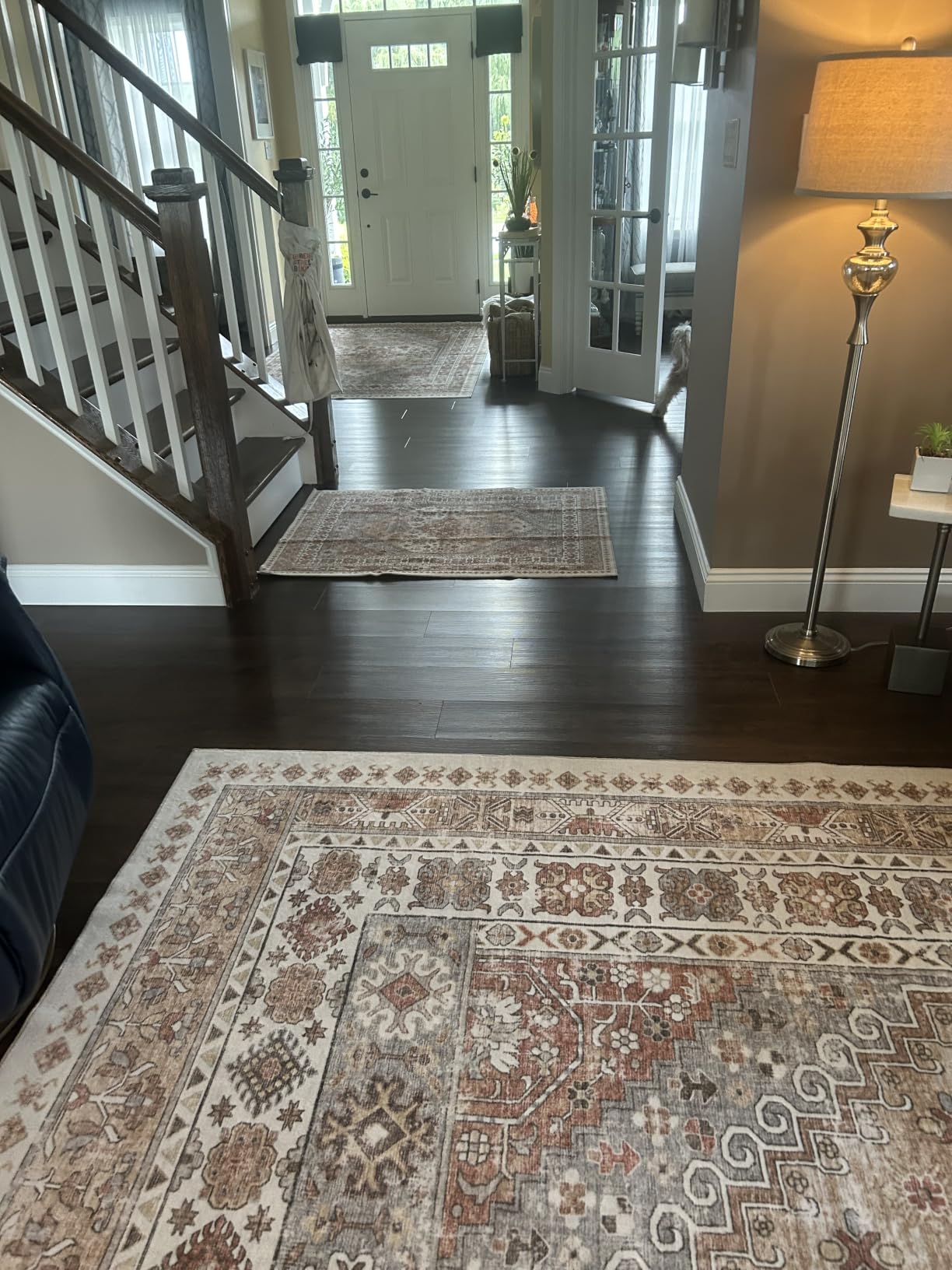 zesthome 9x12 Area Rugs for Living Room, Large Washable Rug, Orange | Rugs for Bedroom, Dining Room, Office, Low Pile, Soft, Vintage Rug, Stain Resistant Indoor Carpet, Non Slip, Home Decor customer photo 2