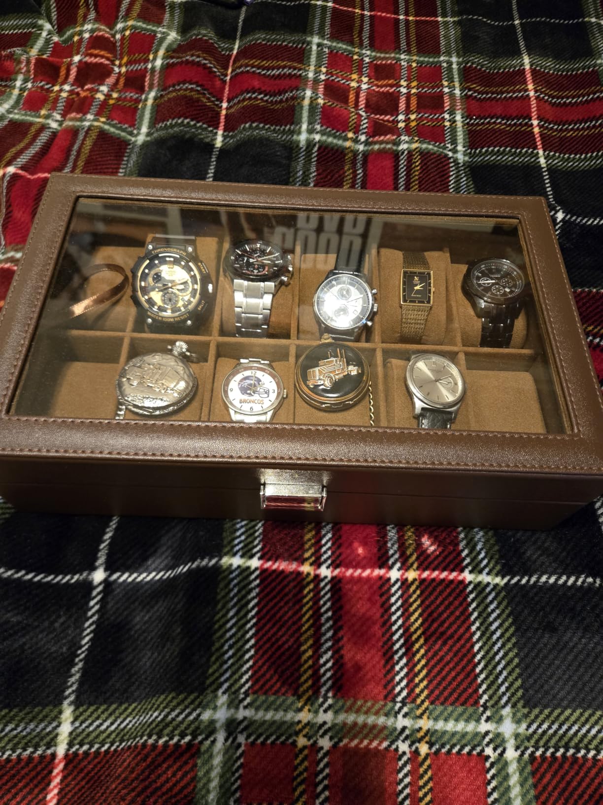 ProCase Watch Box Organizer, 12 Slot Watch Display Case, Brown customer photo 1