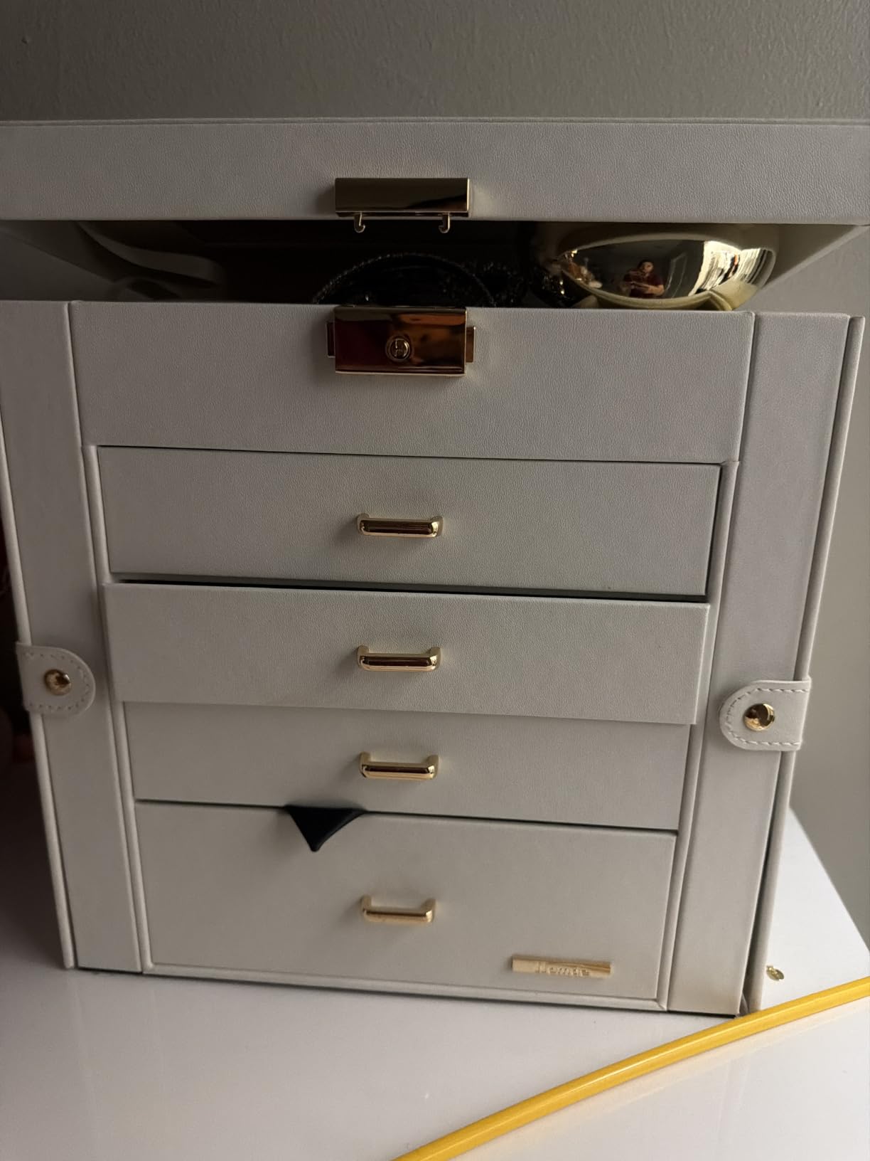 Homde Large Jewelry Box for Women: 5-Layer Organizer with Lock for Dresser | Separated Storage for Necklace Earring Ring Watch to Sort Daily Jewelry - Keep Vanities Tidy - Birthday Gift customer photo 2