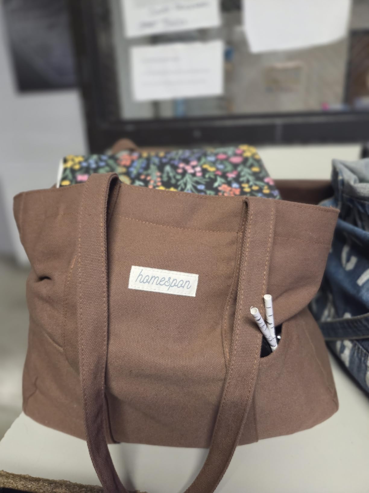 HOMESPON Large Canvas Tote Bag, Magnetic Work Laptop Pack for Women | Everything Bag, Multi Pockets, Internal Laptop Sleeve customer photo 1
