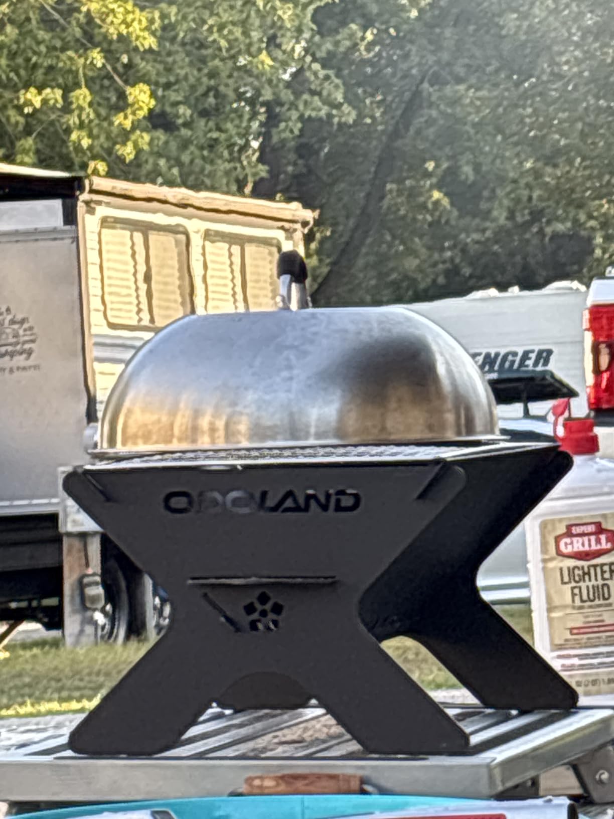 Odoland Folding Portable Charcoal Grills for Outdoor Cooking Bonfire BBQ | Heavy Duty Iron, for Picnic Patio Backyard, Firepit and Barbecue Grill, Lightweight Easily Set Up with Carry Bag Compact Size customer photo 2