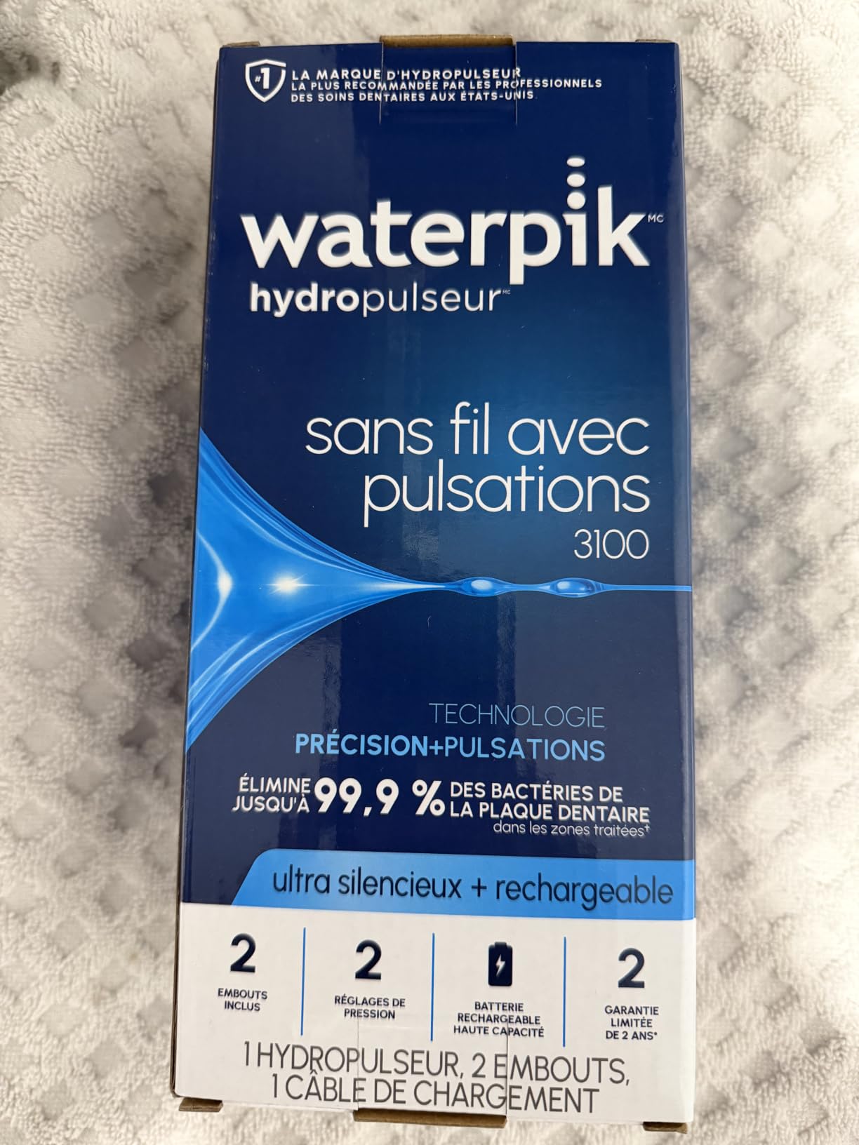 Waterpik Cordless Pulse 3100 Rechargeable Portable Water Flosser for Teeth, Gums, Braces Care and Travel with 2 Flossing Tips, Waterproof for Shower Use, ADA Accepted, WF-20 Blue, Amazon Exclusive customer photo 2