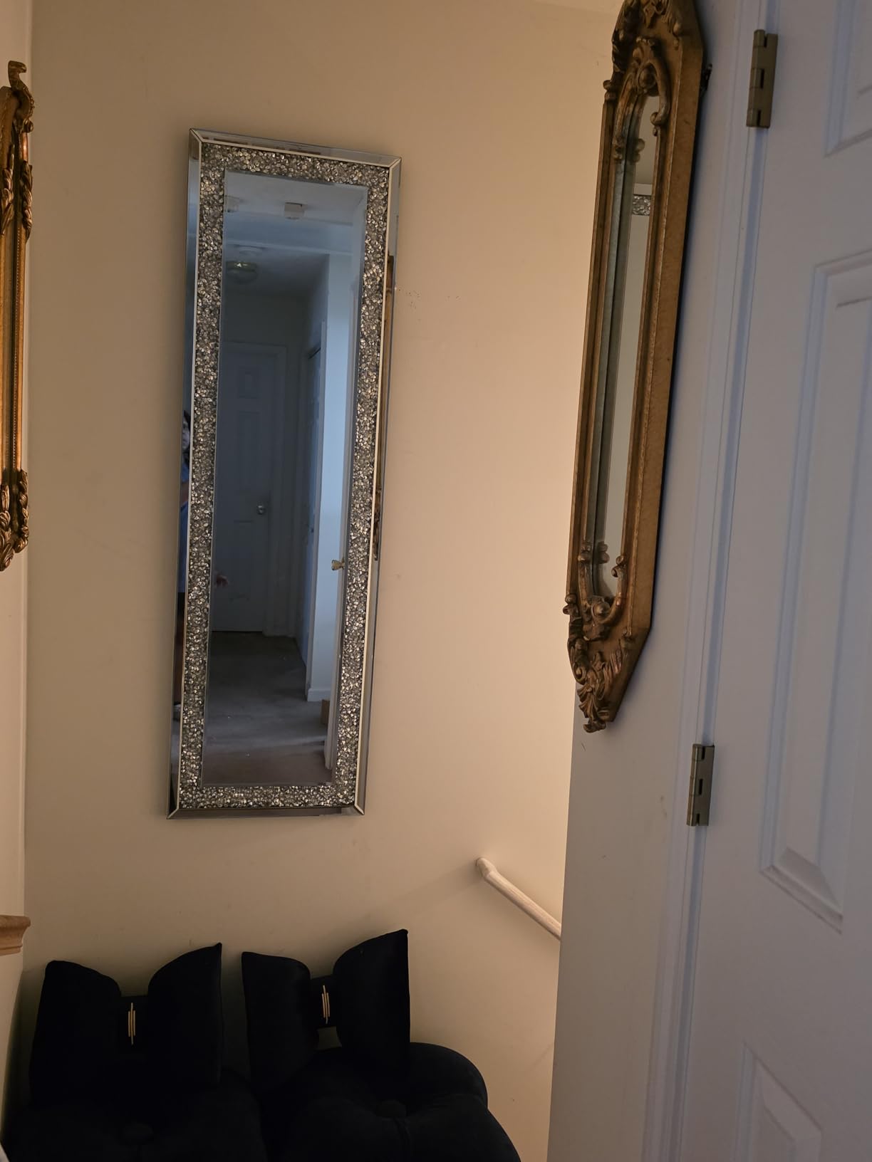 27x55 Inch Gold Brown Large Decorative Mirrors, Art Grecian Venetian Mirror | Wall Mirrors Decorative for Living Room, Decorative Mirror for Decor, Entryway/Hotel customer photo 1