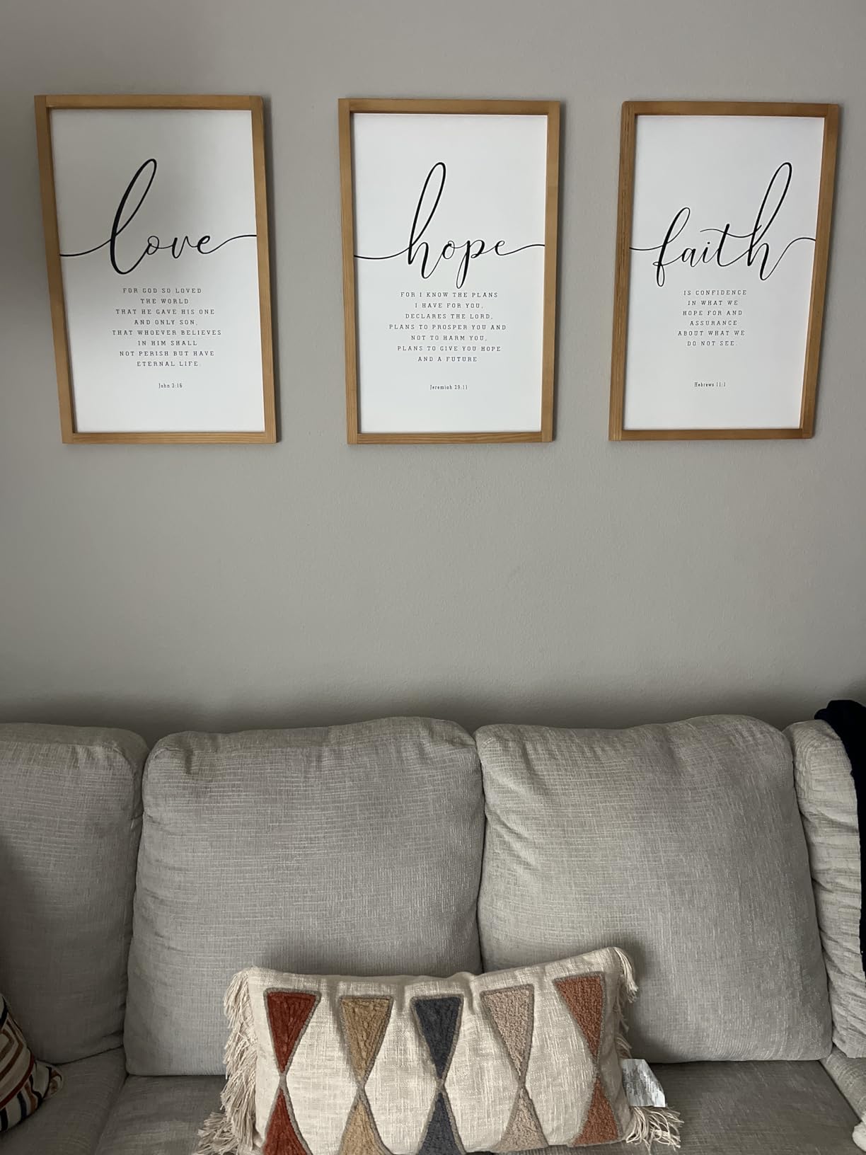 Houmury Set of 3 Framed Farmhouse Bible Verses Wall Decor Sign 11