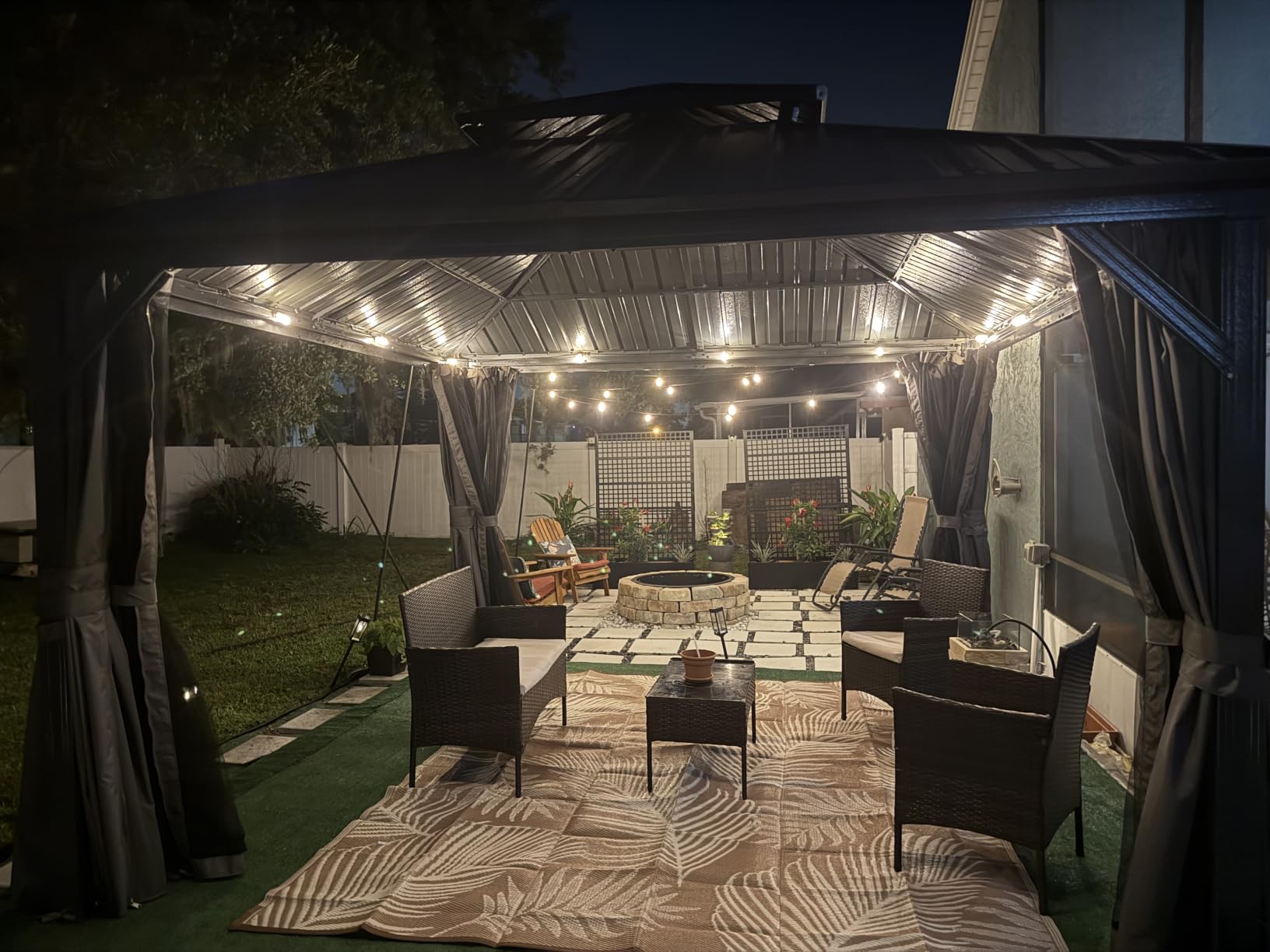 Pauwer Waterproof Outdoor Rug 8x10, Plastic Straw Patio Rug, Leaf Brown, Reversible Camping Rug, UV Resistant Indoor Outdoor RV Mat Carpet customer photo 2