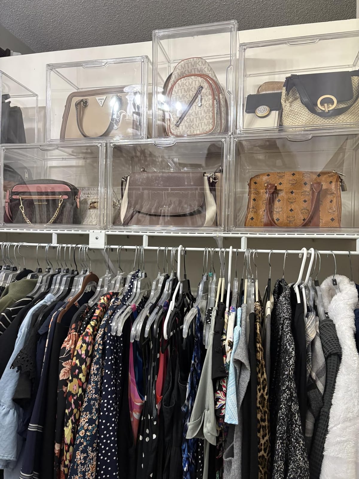 Clear Purse Organizer for Closet, 5 Pack Handbag Storage Organizer, Acrylic Display Case for Collectibles, Stackable Storage Bins with Magnetic Lids for Figure, Wallet, Clutch, Doll customer photo 2