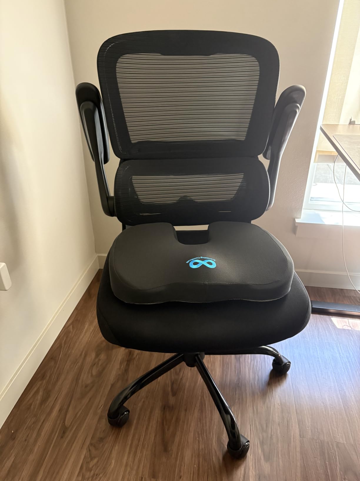 TRALT Office Chair - Ergonomic Desk Chair with Adjustable Lumbar Support, Mesh Computer Chair, Executive Chairs for Home Office Comfortable Lumbar Support (Black) customer photo 2