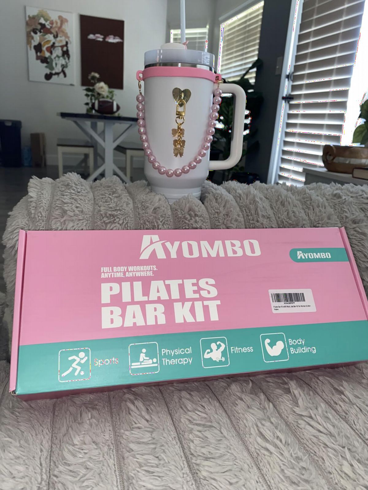 Ayombo Pilates Bar Kit with Resistance Bands, Pilates Workout Equipment for Legs, Hip, Waist, Arm, Squats Exercise Equipment for Home Workouts, Adjustable 3-Section Pilates Bar Kit for Women & Men customer photo 2