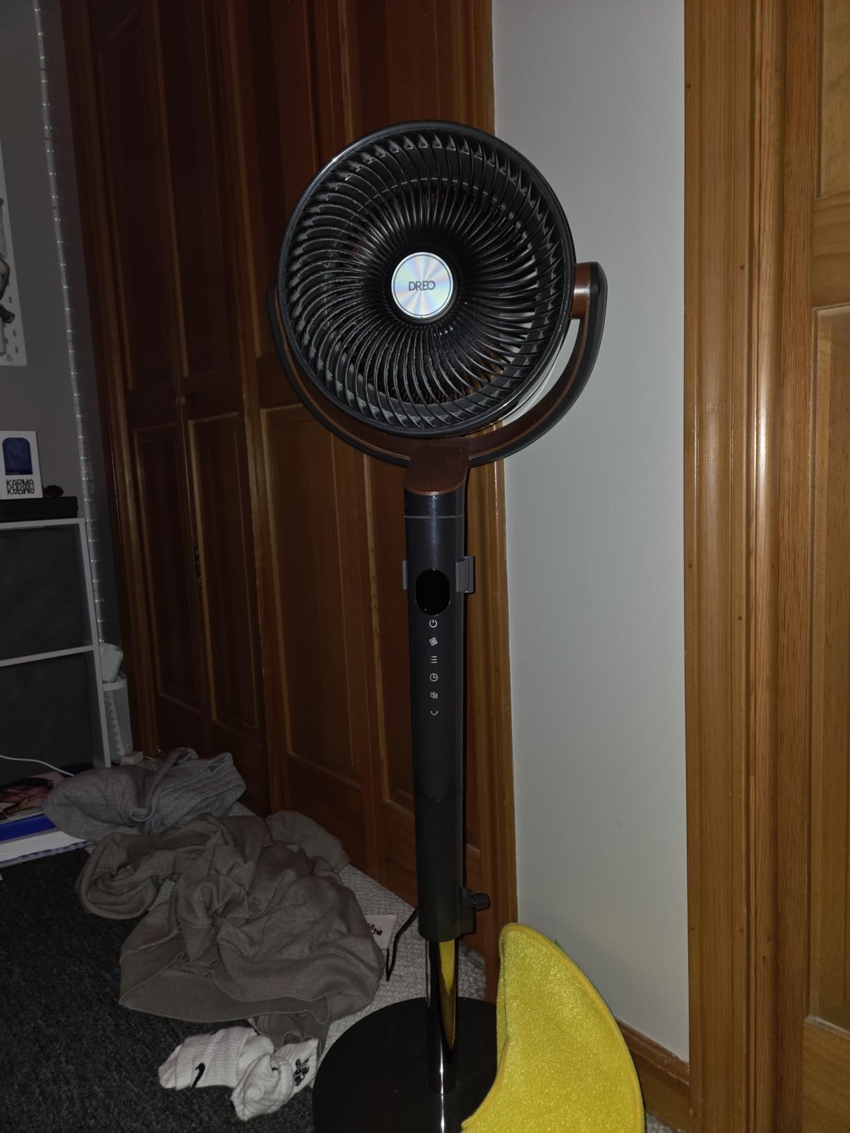 DREO Fan for Bedroom, 120° Oscillating Standing Fans, Quiet Floor Fan with DC Motor, 100ft Pedestal Fans for Room, 9 Speeds, 4 modes, 20dB, 120° Manual Vertical, 37-42