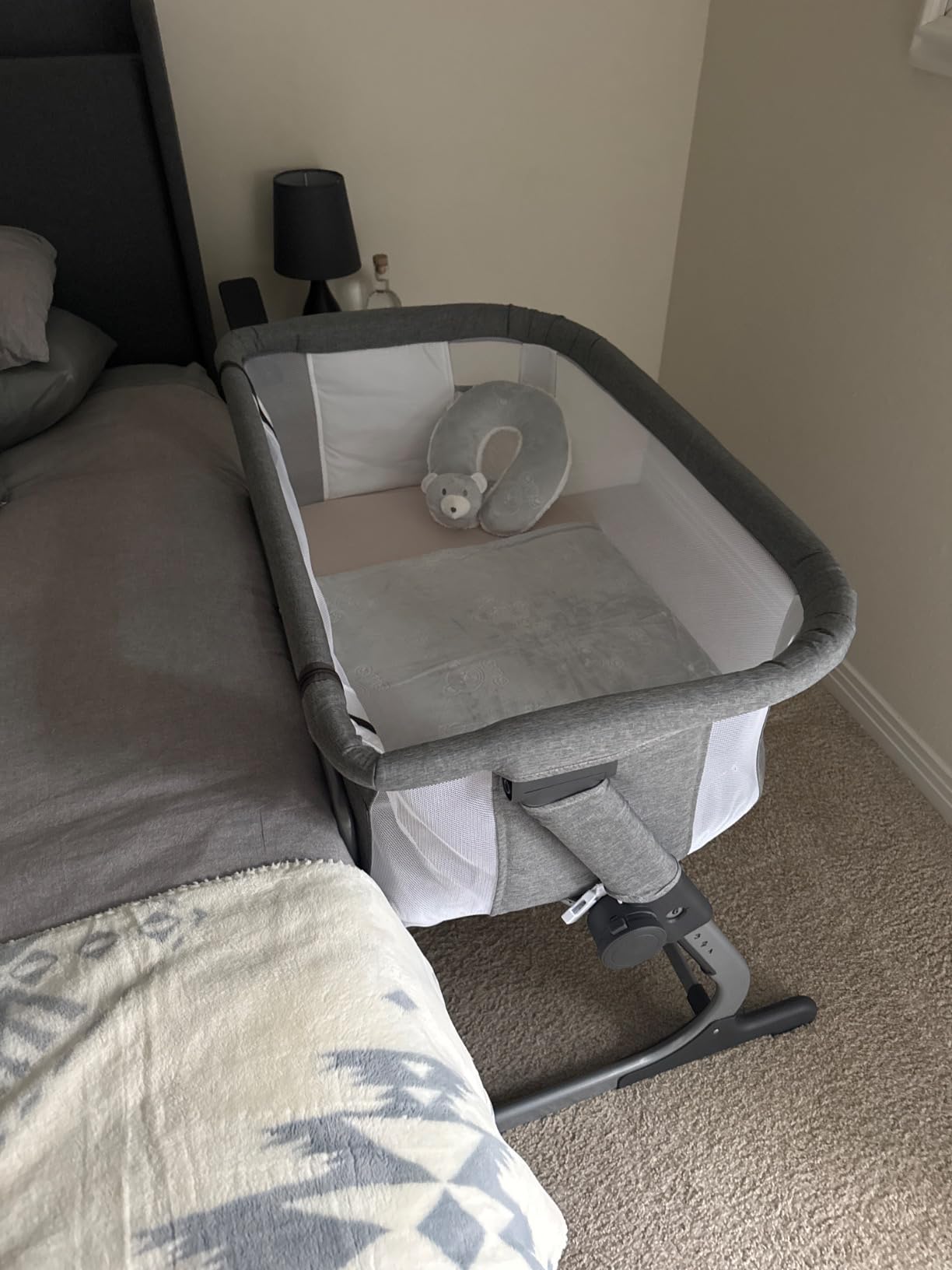 Baby Delight Beside Me Dreamer Bassinet, Organic Mocha | 6-Position Height Adjustment, Mesh Wall for Air Flow & Visibility, Zip Down Beside Panel, 100% GOTS Certified Organic Cotton customer photo 1