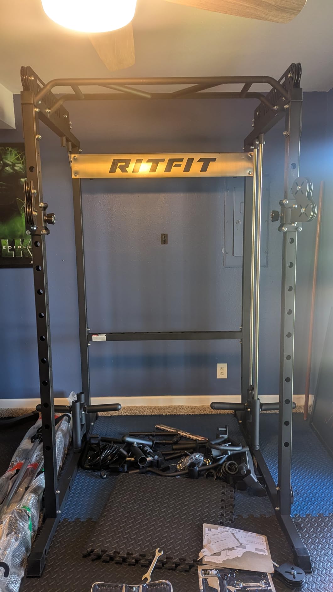 RitFit M1 Pro Smith Machine Cable Crossover Power Cage Home Gym | Dual 360 Cables, Barbell & Handles, LAT Pulldown, 1850LBS Weight Capacity customer photo 2