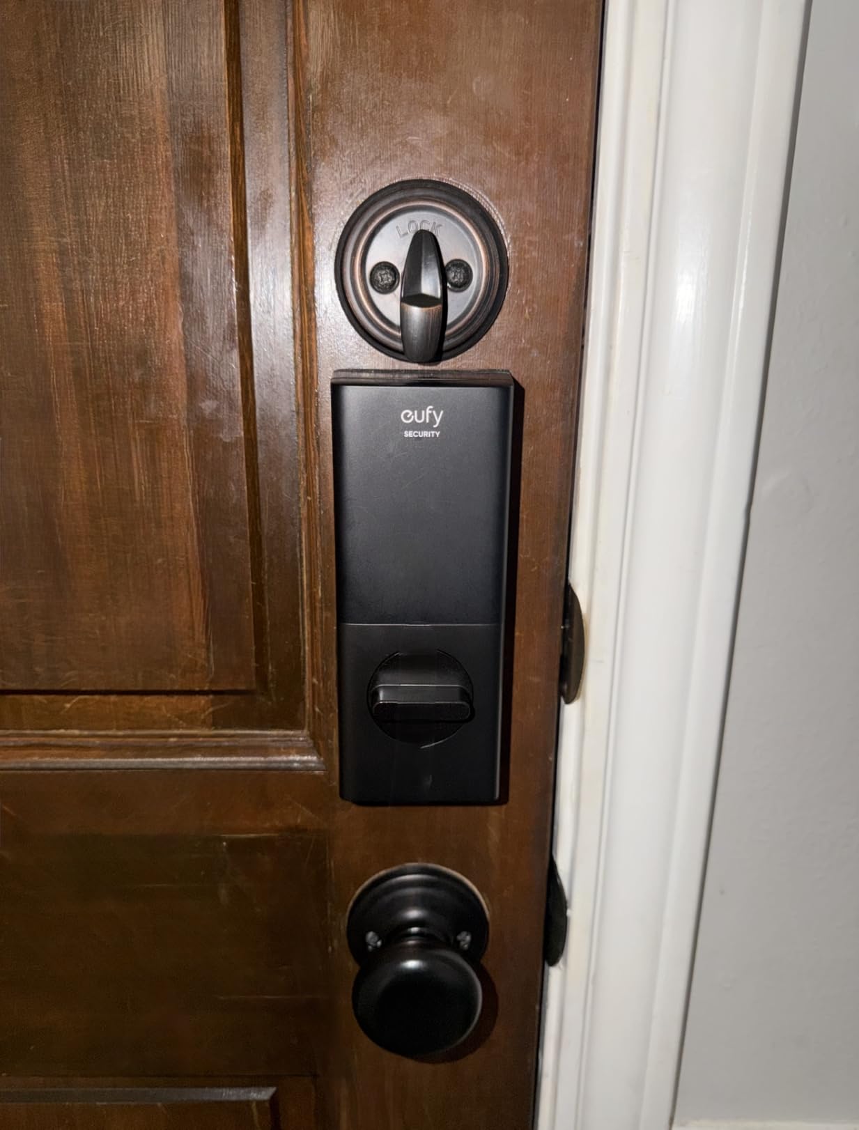 eufy Security Smart Lock C220, Fingerprint Keyless Entry Door Lock | Built-in Wi-Fi, App Remote Control, Up to 8-Month Battery, Front Door Smart Lock Deadbolt, IP53 Rated, BHMA Grade 3, Nickel customer photo 1