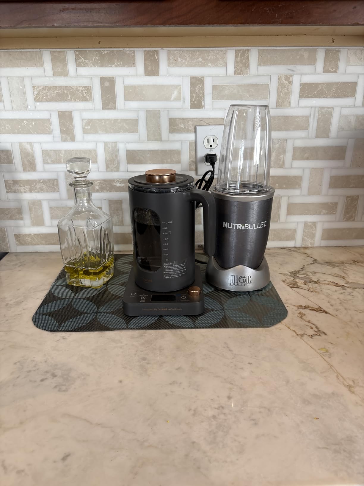 INTASTING Electric Tea Kettle with Infuser, 1℉ Temperature Control, 1 Liter | 1200W Fast Heating, BPA-Free Glass, Easy to Clean, Keep-warm, Auto shut-off, Dark Gray customer photo 1