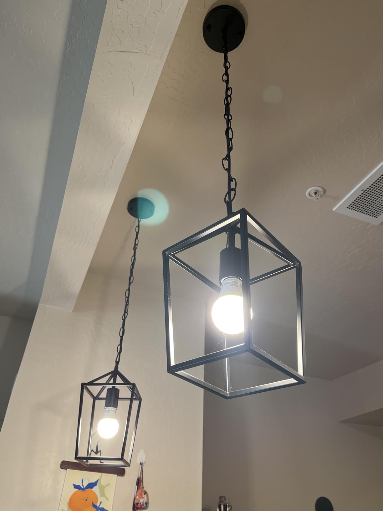 Sheetea 2 Pack Pendant Lights Kitchen Island, Modern Black Light Fixtures | Farmhouse Design, Ceiling Hanging Height Adjustable, Durable Metal, Quick & Easy Installation, Small Pendant Lighting customer photo 1