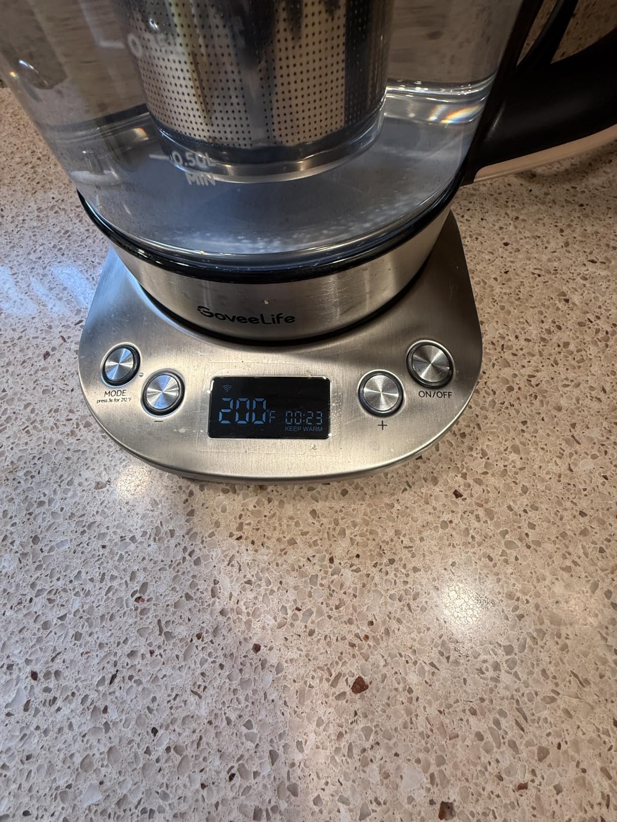 GoveeLife Smart Electric Kettle with Tea Infuser for Loose Leaf, 1.7 L Electric Tea Kettle with Brewing Program, Variable Temperature Control, 2 H Keep Warm & Auto Shut off, BPA Free, Sliver customer photo 1