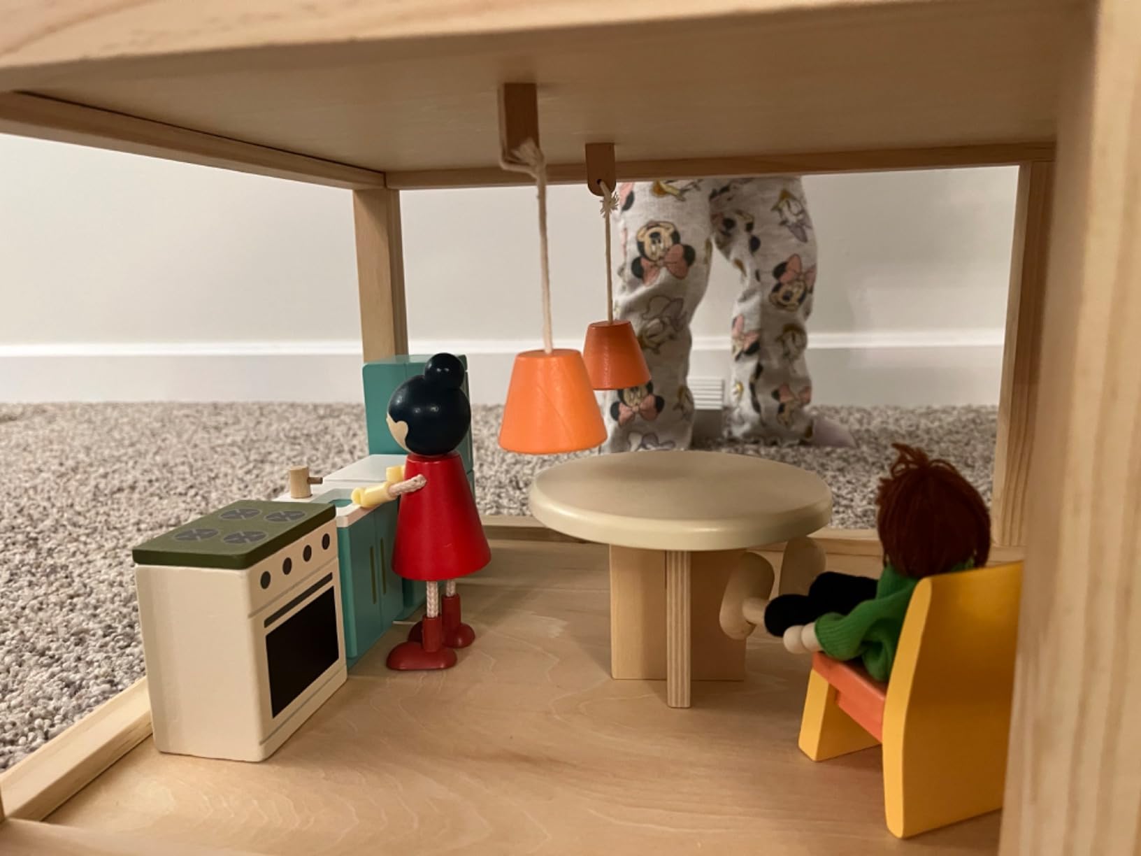 Giant bean Large Wooden Dollhouse with 32 Pcs Furniture Accessories | 3-Story Doll House 5 Rooms Balcony Wooden Stairs, Ideal Dollhouse Toy Christmas Gift for Kids Ages 3+ customer photo 2
