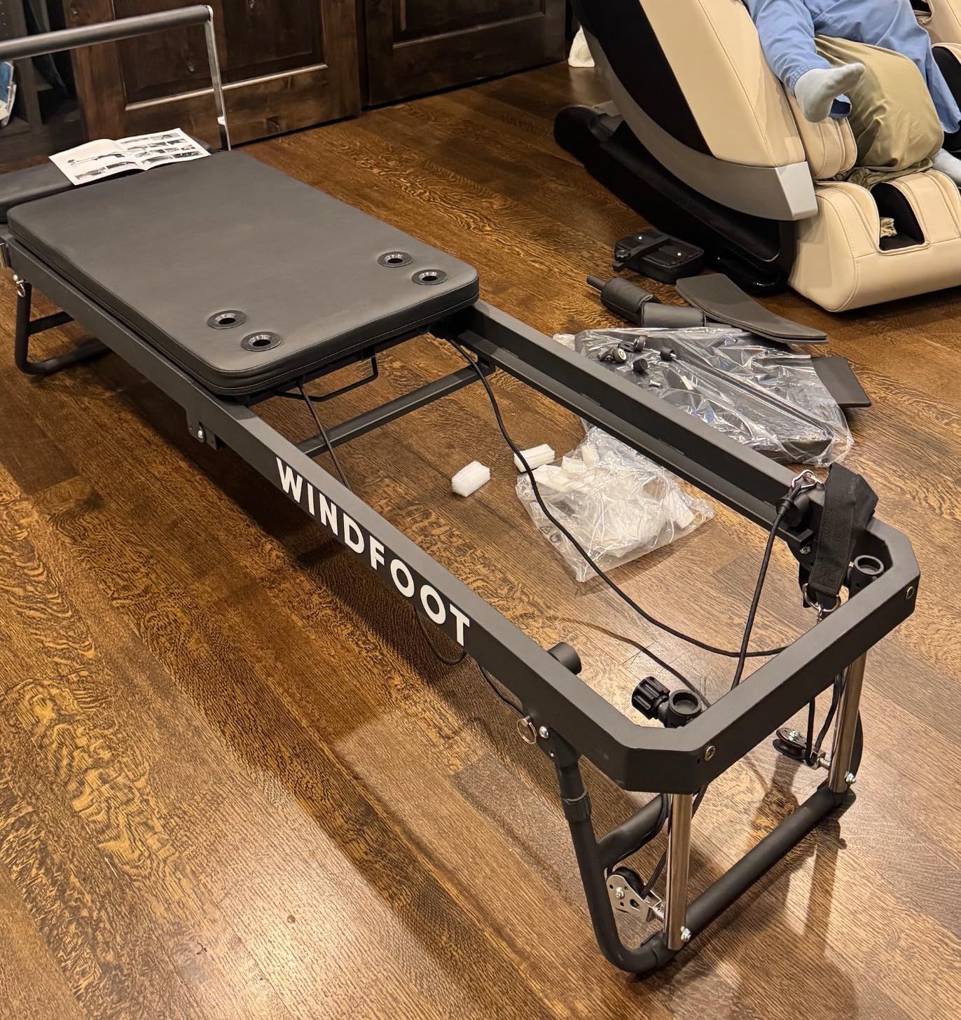 Pilates Reformer Machine Equipment with Springs & Cords for Home Workout, Foldable Pilates Equipment with Jump Board for All Level Users customer photo 1