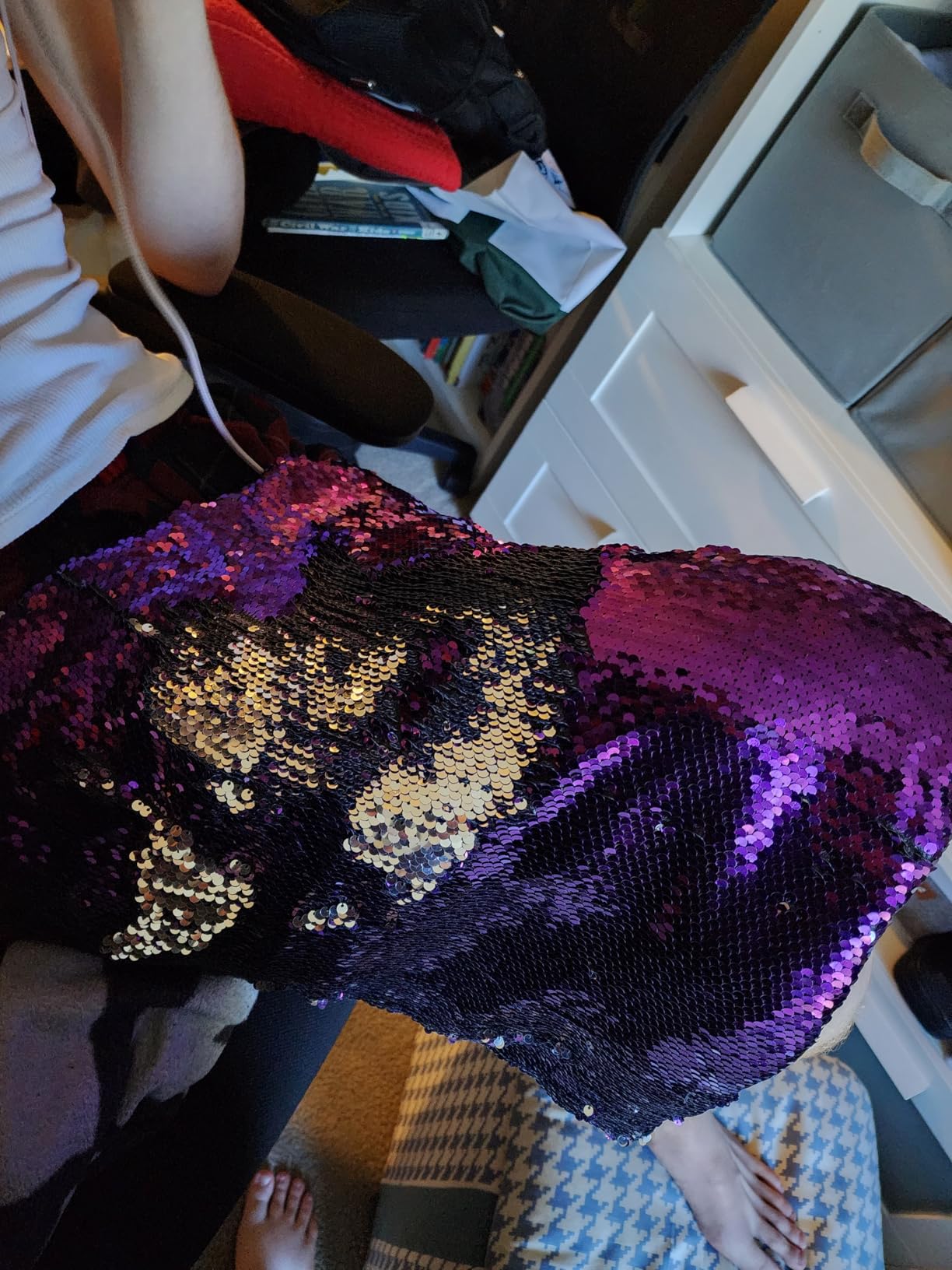 Weighted Lap Pad 5lbs with Maneuver Sequins | Sensory Lap pad - Ideal for Kids Sensory Seeking (Blue and Silver) customer photo 1