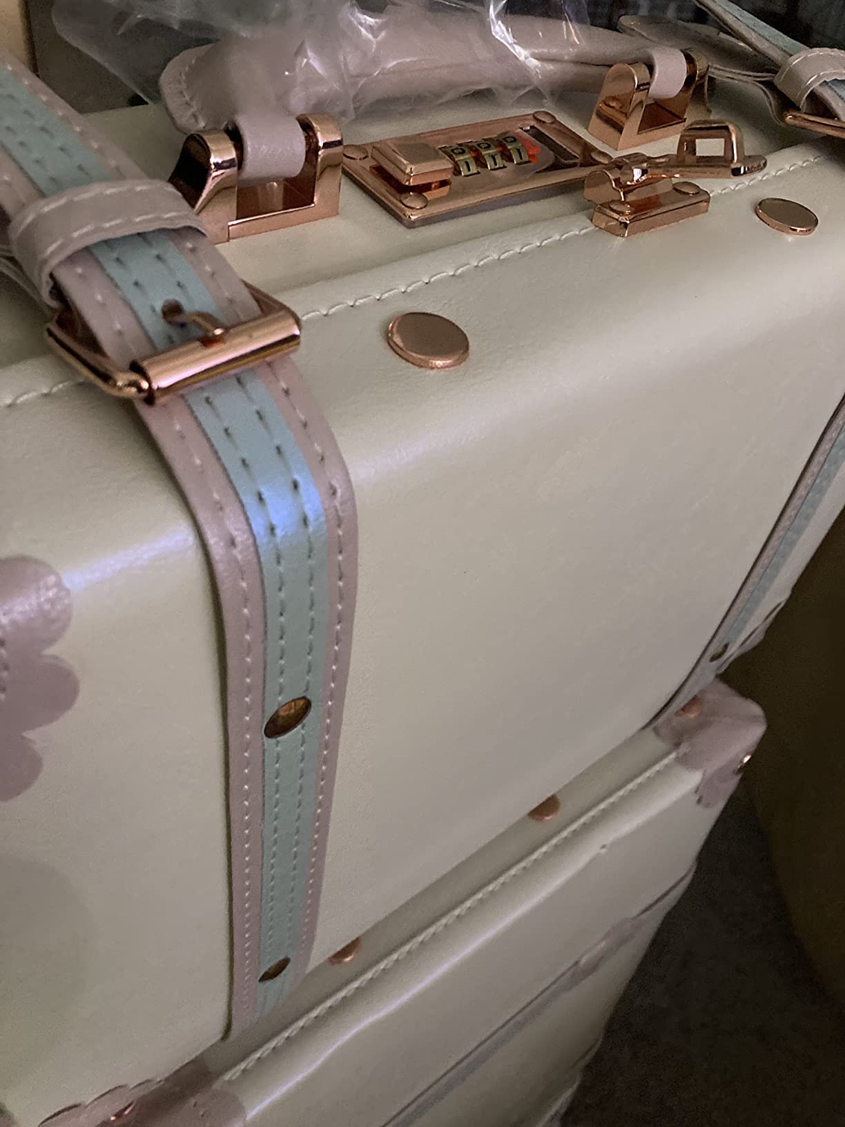 COTRUNKAGE Vintage Luggage Set of 3, Retro Carry On Suitcase for Women and Men with Spinner Wheels, Beige Floral customer photo 1