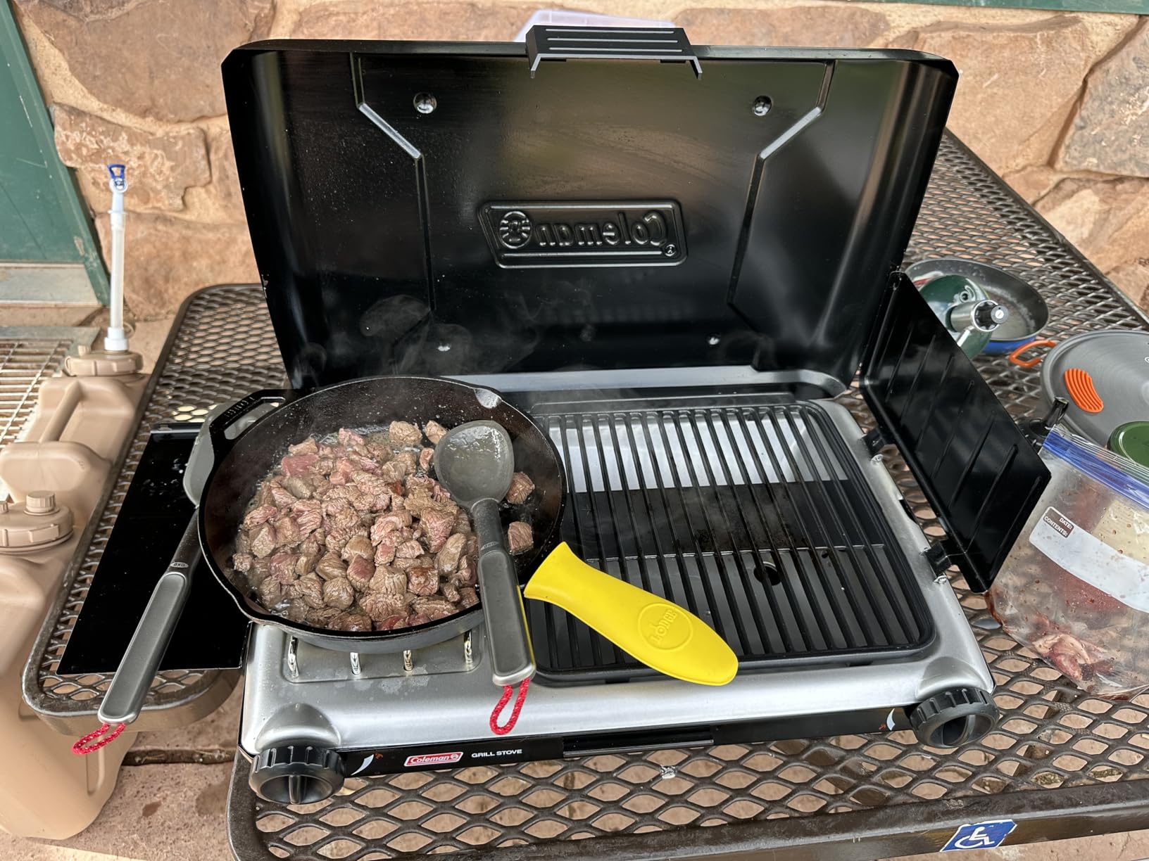 Coleman Tabletop 2-in-1 Camping Grill/Stove, 2-Burner Propane Grill & Stove with Adjustable Burners & 20,000 BTUs of Power, Great for Camping, Tailgating, Grilling customer photo 1