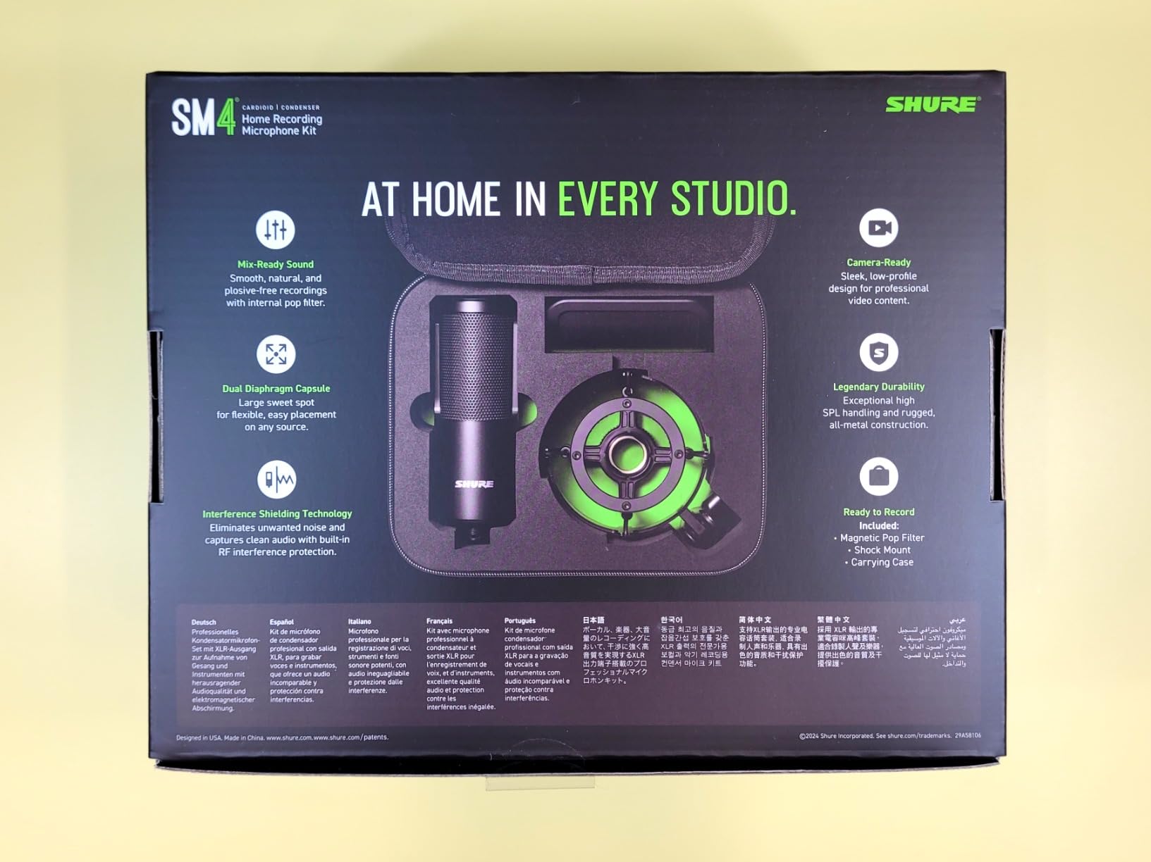 Shure SM4 XLR Studio Condenser Microphone Kit for Recording | Home-studio condenser mic with mix-ready audio, all-metal build, detachable magnetic pop filter and shock mount customer photo 1