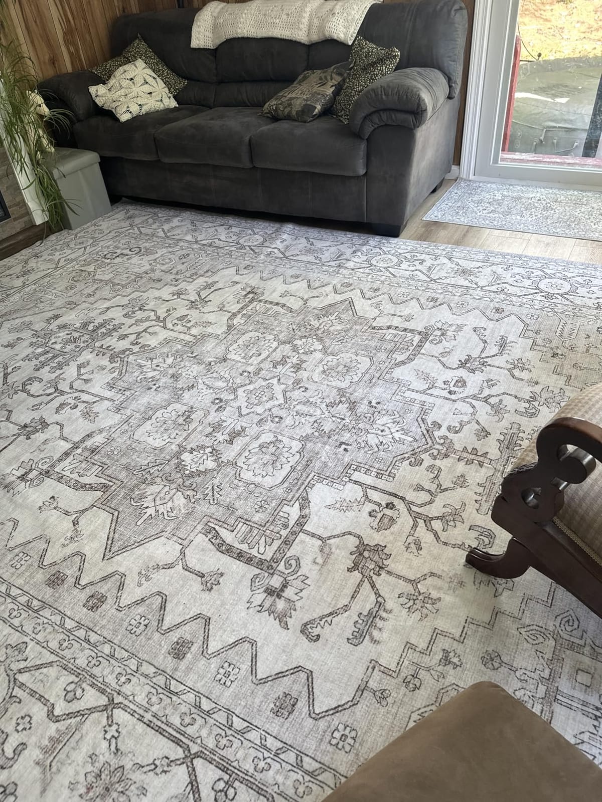 befbee Washable Area Rug 8x10, Large Neutral Beige Carpet for Living Room | Machine washable, Stain Resistant, Soft Low Pile, Non Slip Backing, Pet&Kid Friendly, Vintage Home Decor for Bedroom Nursery customer photo 1