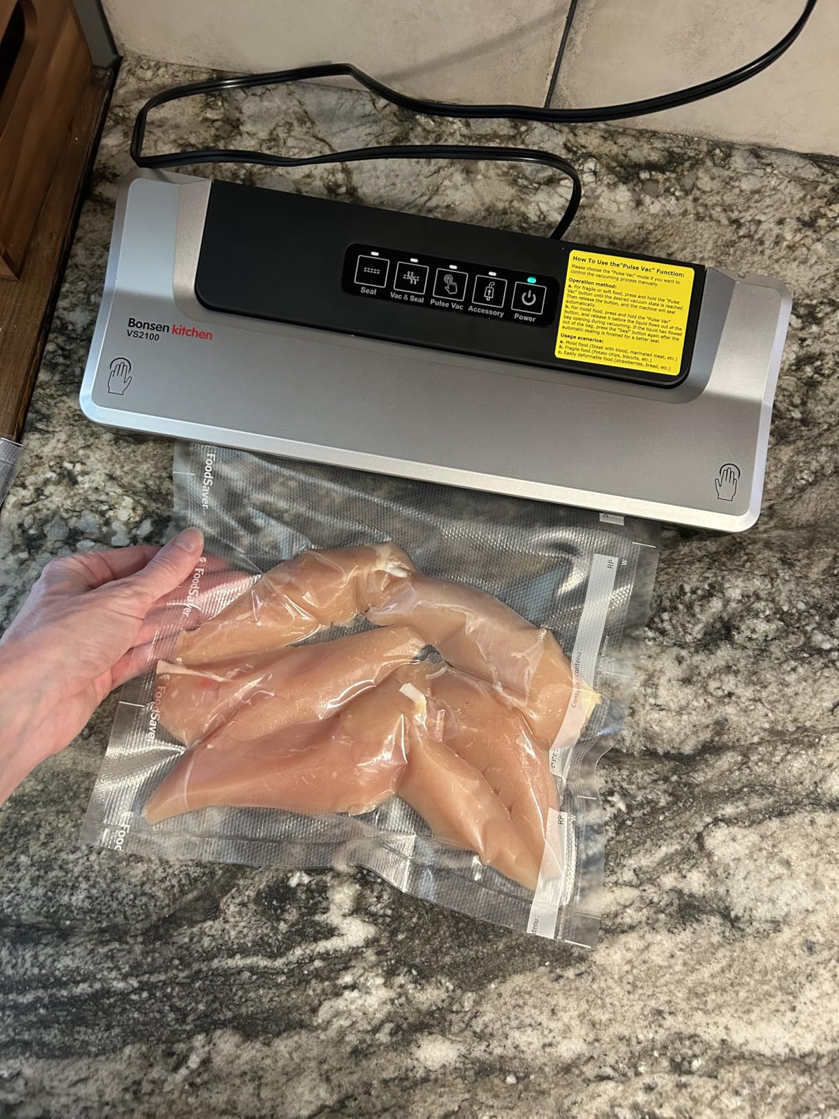 Bonsenkitchen Vacuum Sealer Machine, Multiple Modes For Meal Prep,Silver customer photo 1