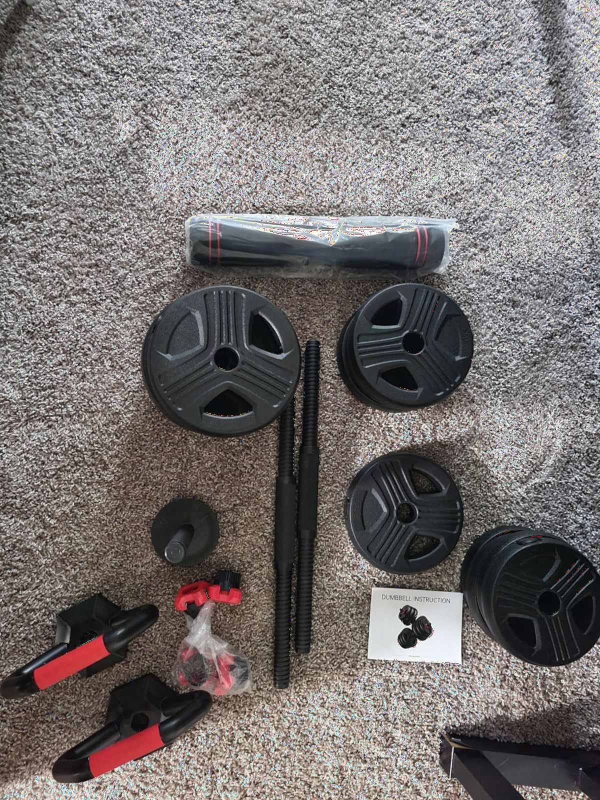 FITPLAM Adjustable dumbbell set, 20/35/45/55/70/90lbs Free Weights set with upgraded nut, 5 in 1 Weight Set Used as Kettlebells, Barbell, Push up Stand, Fitness Exercise for Home Gym Suitable Men/Women customer photo 2
