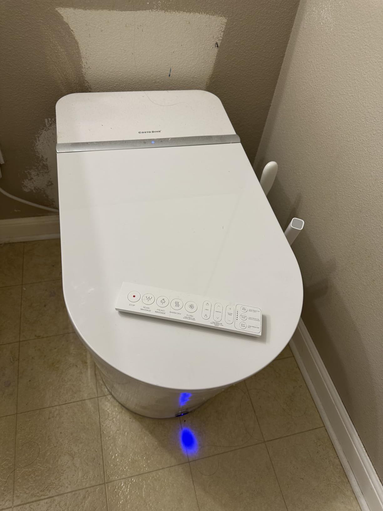 Smart Toilet with Bidet Built in, Foot Sensor, 1.28GPF(CD-K020) | Bidet Toilet with Wider Heated Seat, Warm Water & Dryer, Auto Flushing, Night Light, Remote Control customer photo 1
