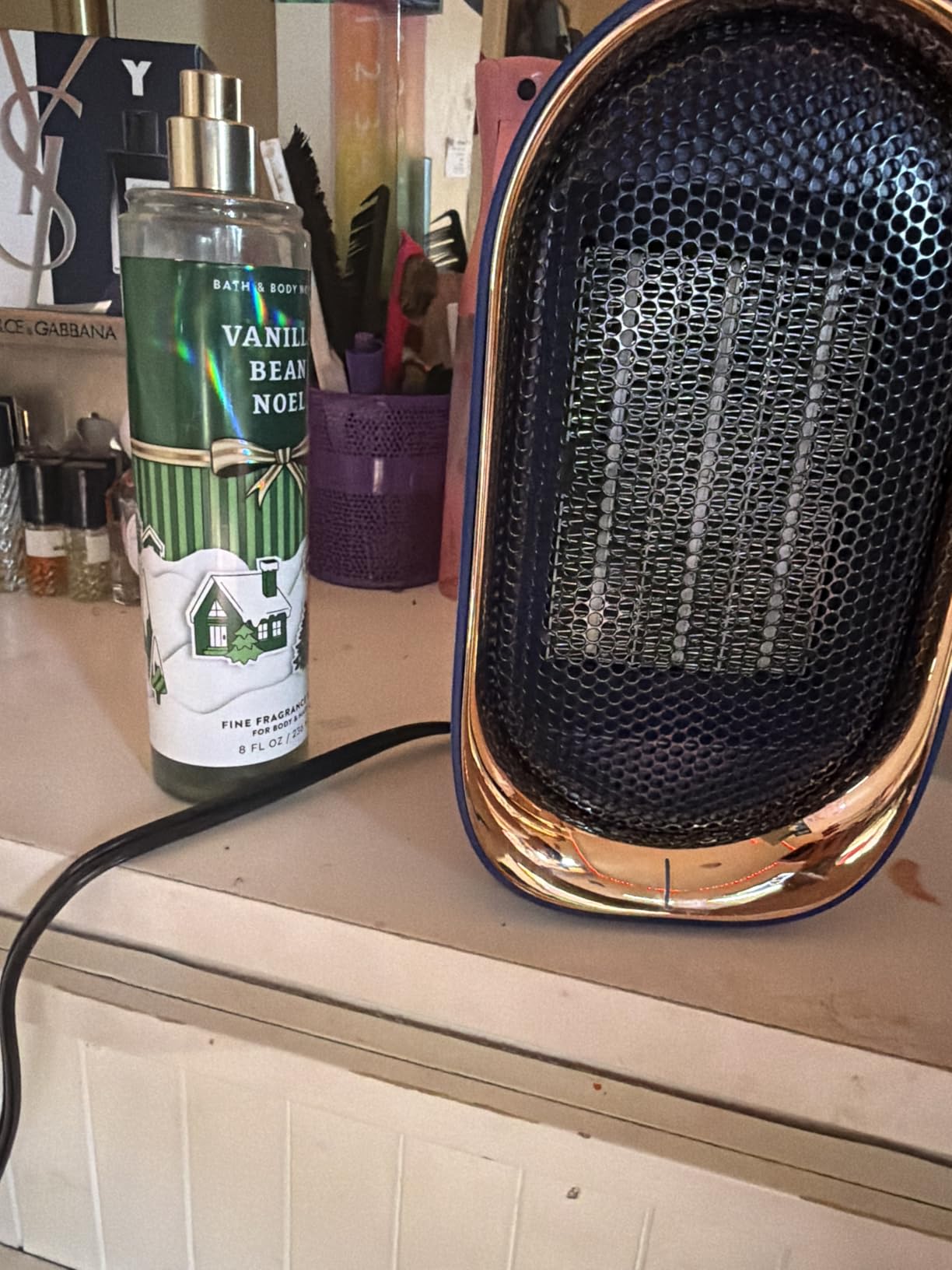 Space Heater, Portable Small Heaters for Indoor Use, Electric Desk Heater with Overheat and Tip-Over Protection, Mini Personal Heaters for Home Office Workspace, Blue customer photo 1