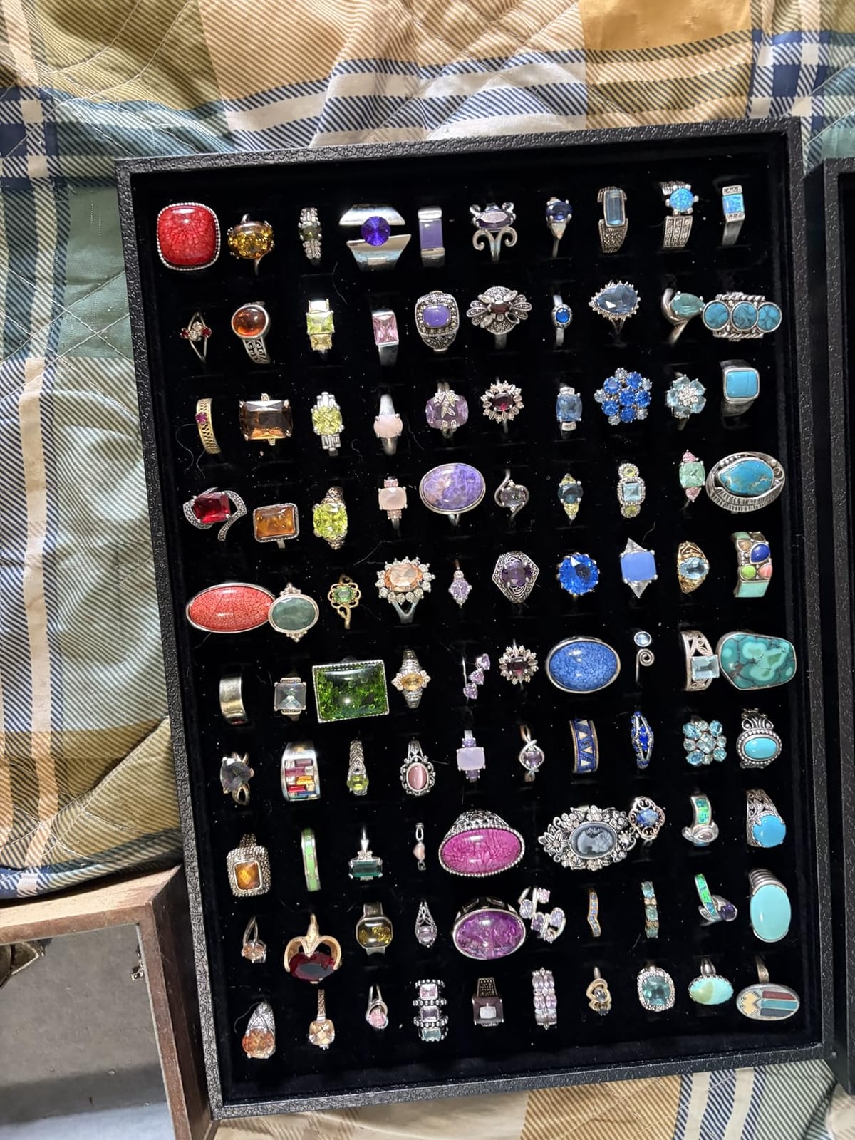100 Slots Rings Holder Organizer Wall Mount, Jewelry Display Tray for Vendors, Rings Earrings Cufflinks Storage Dish for Selling. (1, Black) customer photo 2