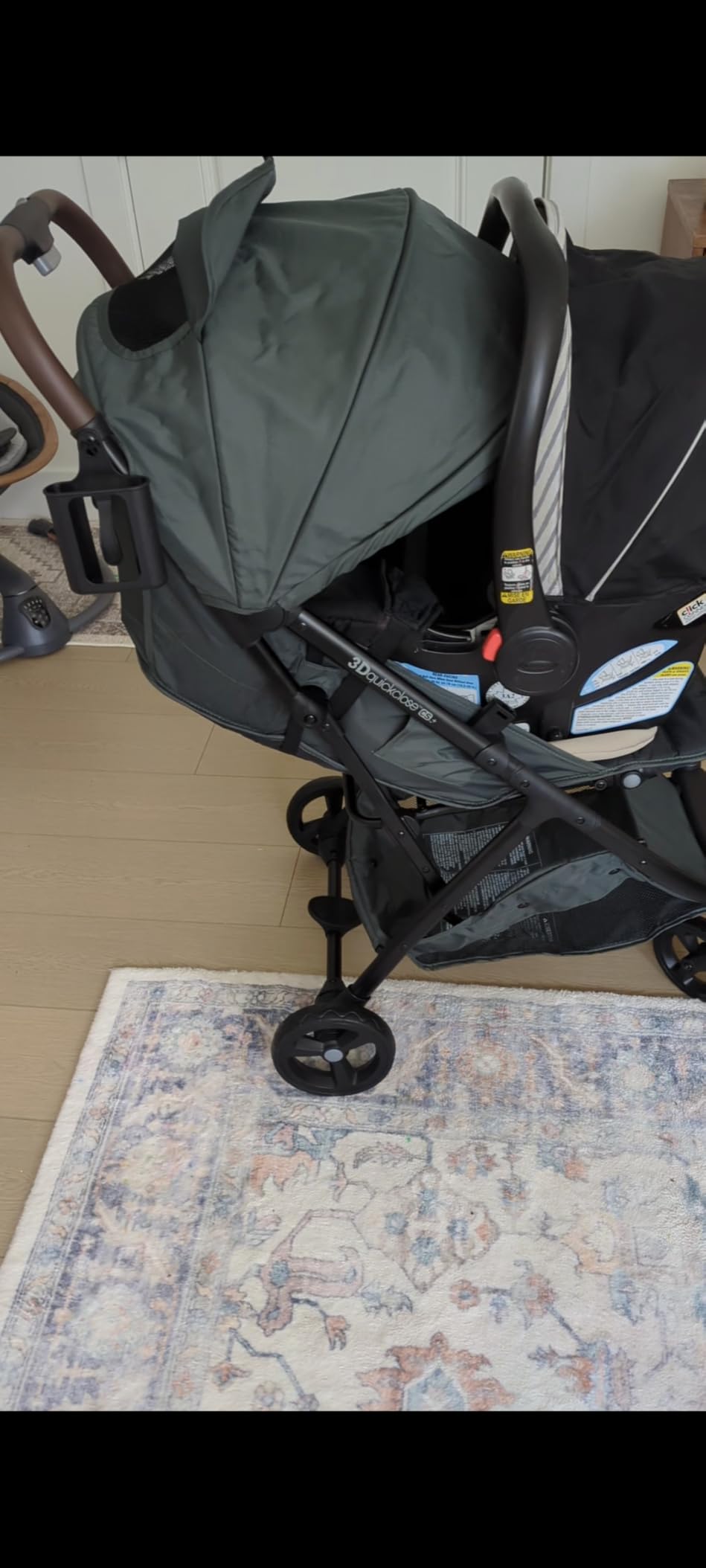 Ingenuity 3Dquickclose CS+ Compact Fold Stroller - Lightweight Stroller with Oversized Canopy, Extra-Large Storage and Compact Fold, Forest customer photo 2