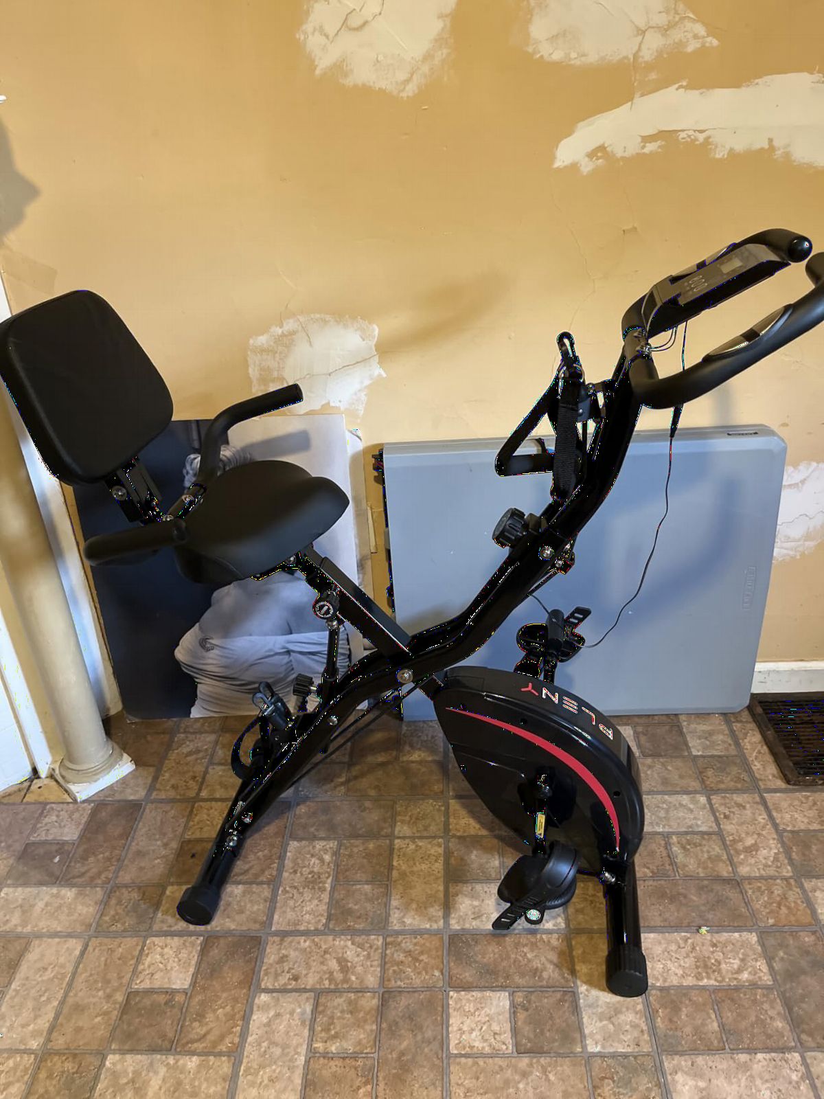 Pleny Folding Exercise Bike, 5 IN 1 Stationary Bikes for Home 6.6 LBS Flywheel, 330LB Weight Capacity Back Support Cushion Indoor Workout Cycling Bike for Home Gym customer photo 2