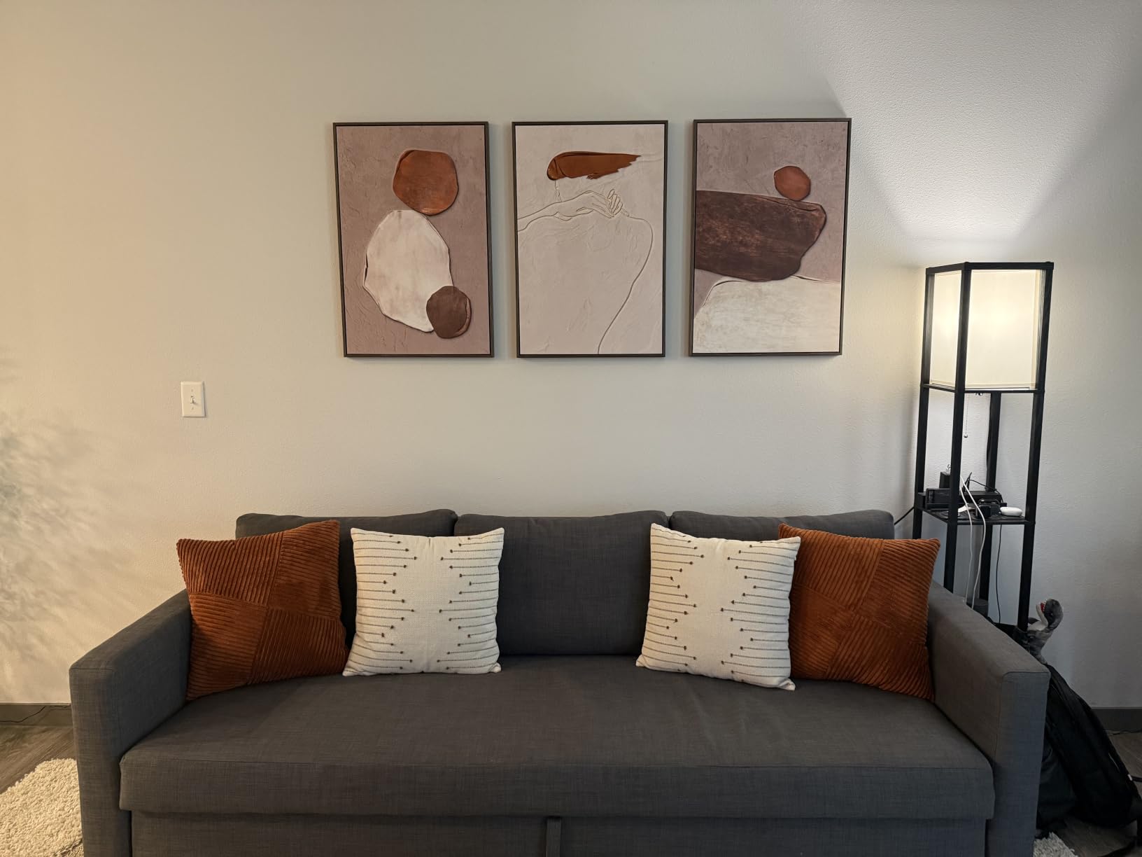 Framed Modern Minimalist Neutral Abstract Wall Art, Set of 3, Each 16x24 In | Black and beige pictures, Canvas prints, Wood frame, Artwork for walls, Wall decor for living room hallway bedroom office customer photo 1