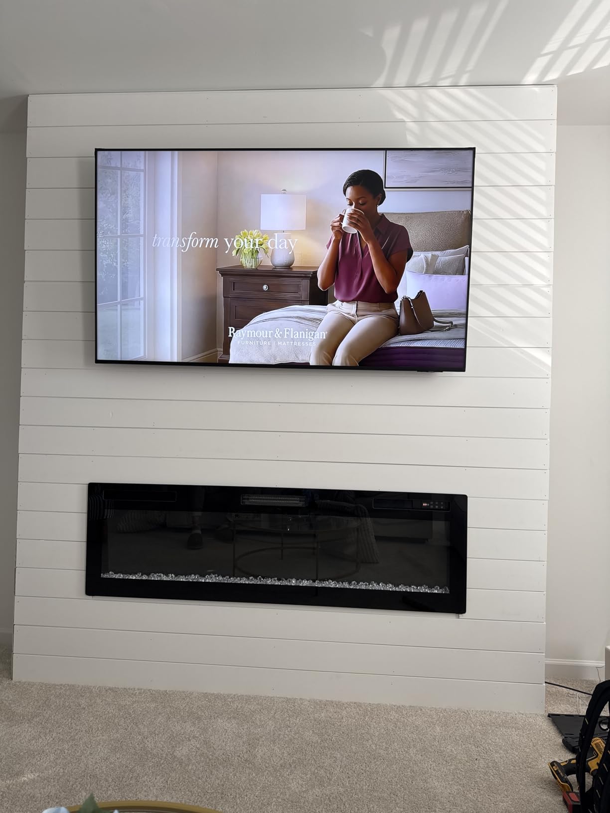 VENDROZ 72 Inch Electric Fireplace Ultra-Thin Recessed & Wall Mounted | Fire place Inserts with Remote Control & Button Panel, Log & Crystal 750W/1500W Timer & Multi-Flame for Living Room Bedroom customer photo 1