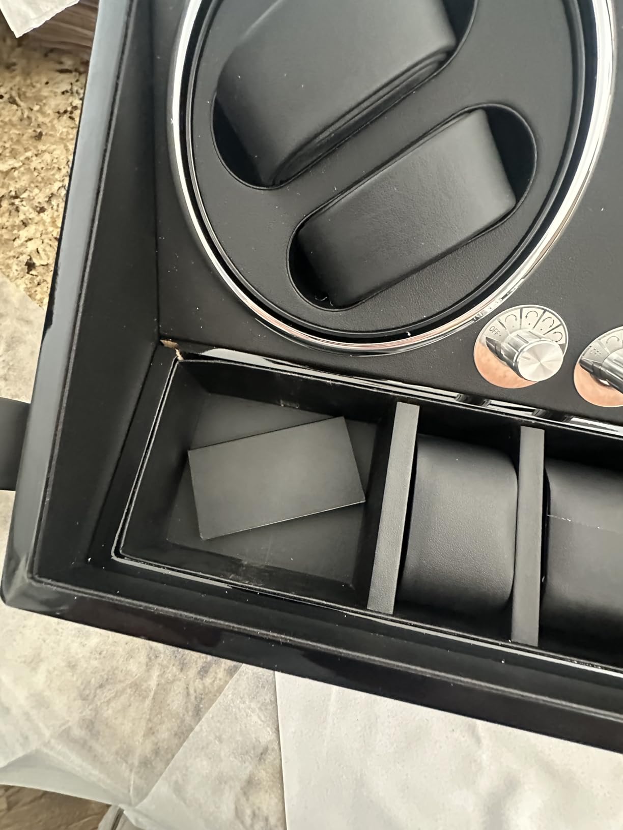 BEWISHOME Watch Winders for Automatic Watches, Automatic Watch Winder Box Watch Spinner with LED Light, 4 Watch Winder with Quiet Running Motor and 6 Storage Case for Man/Woman's Watches, Brown SYQ01Y customer photo 2