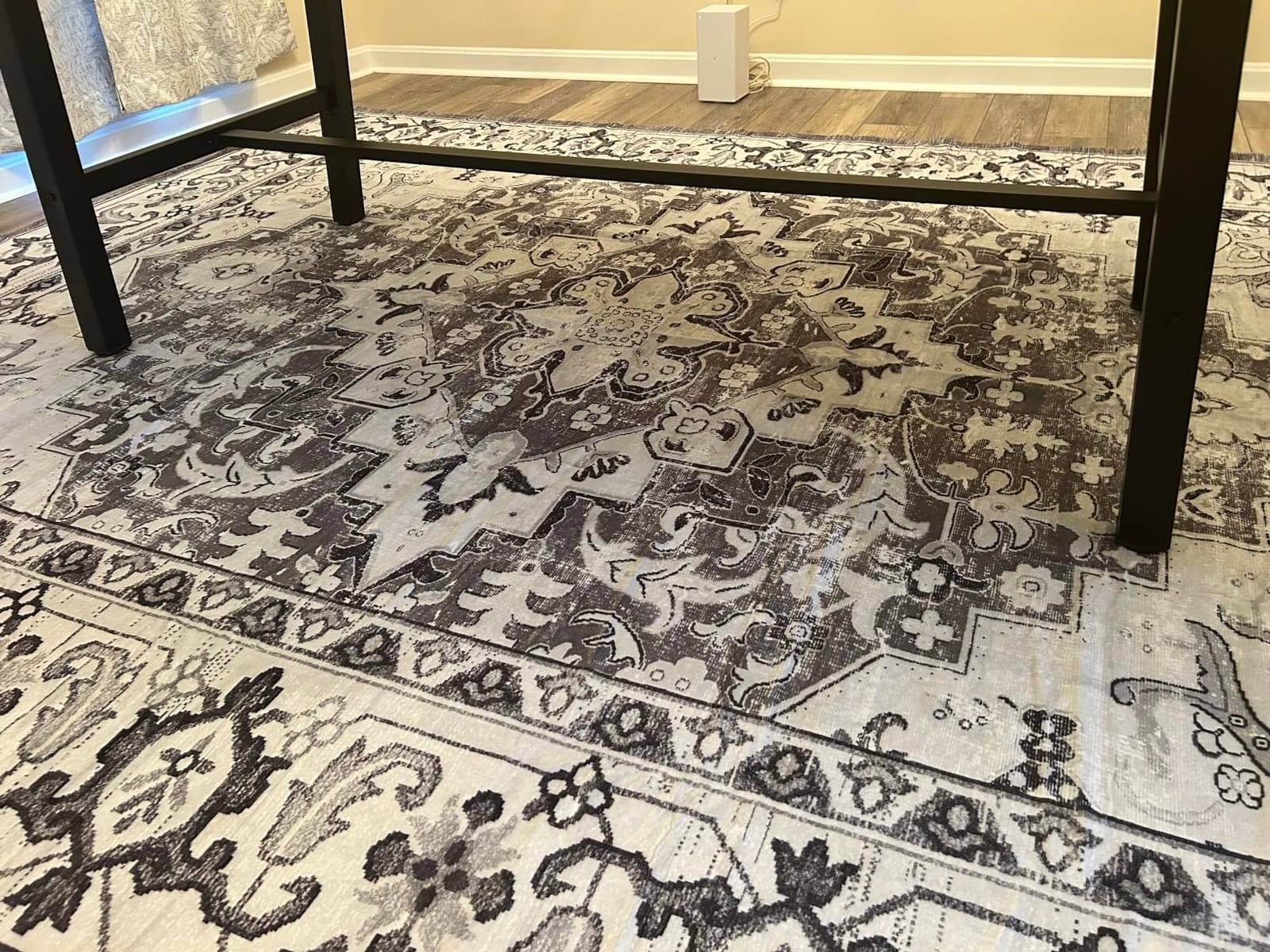 Lessymo 8 x 10 Area Rugs for Living Room, Machine Washable Rug Grey White | Soft Faux Wool; Boho Floral Medallion Vintage Carpets; Low Pile for Bedroom Dining Room; Non-Slip Backing; Kids Pet Friendly customer photo 1