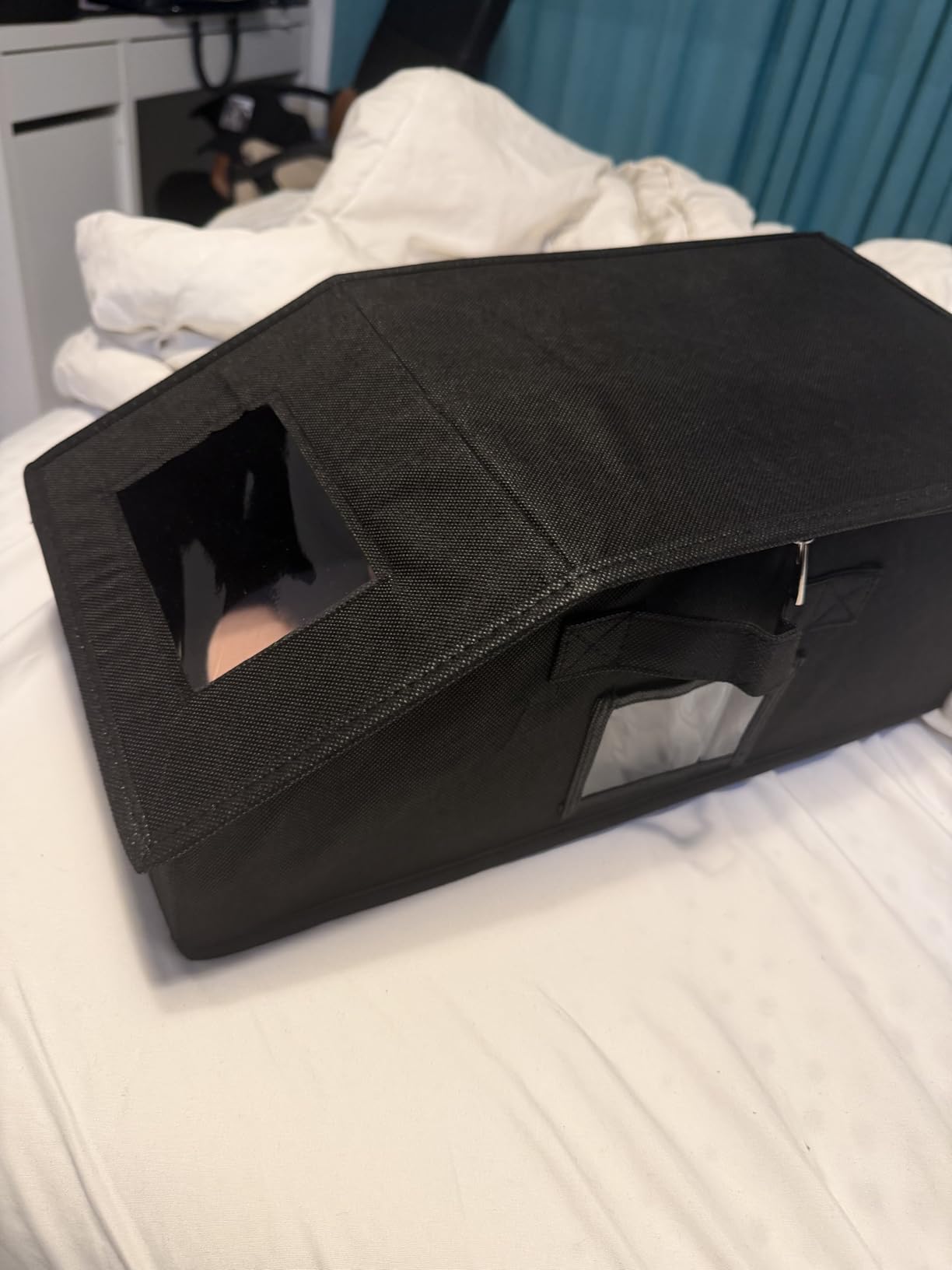 Hat Organizer for Baseball Caps, Stackable Hat Storage Box with Clear Window, Flip-Top Lid, Space-Saving Hat Container for Closet customer photo 2