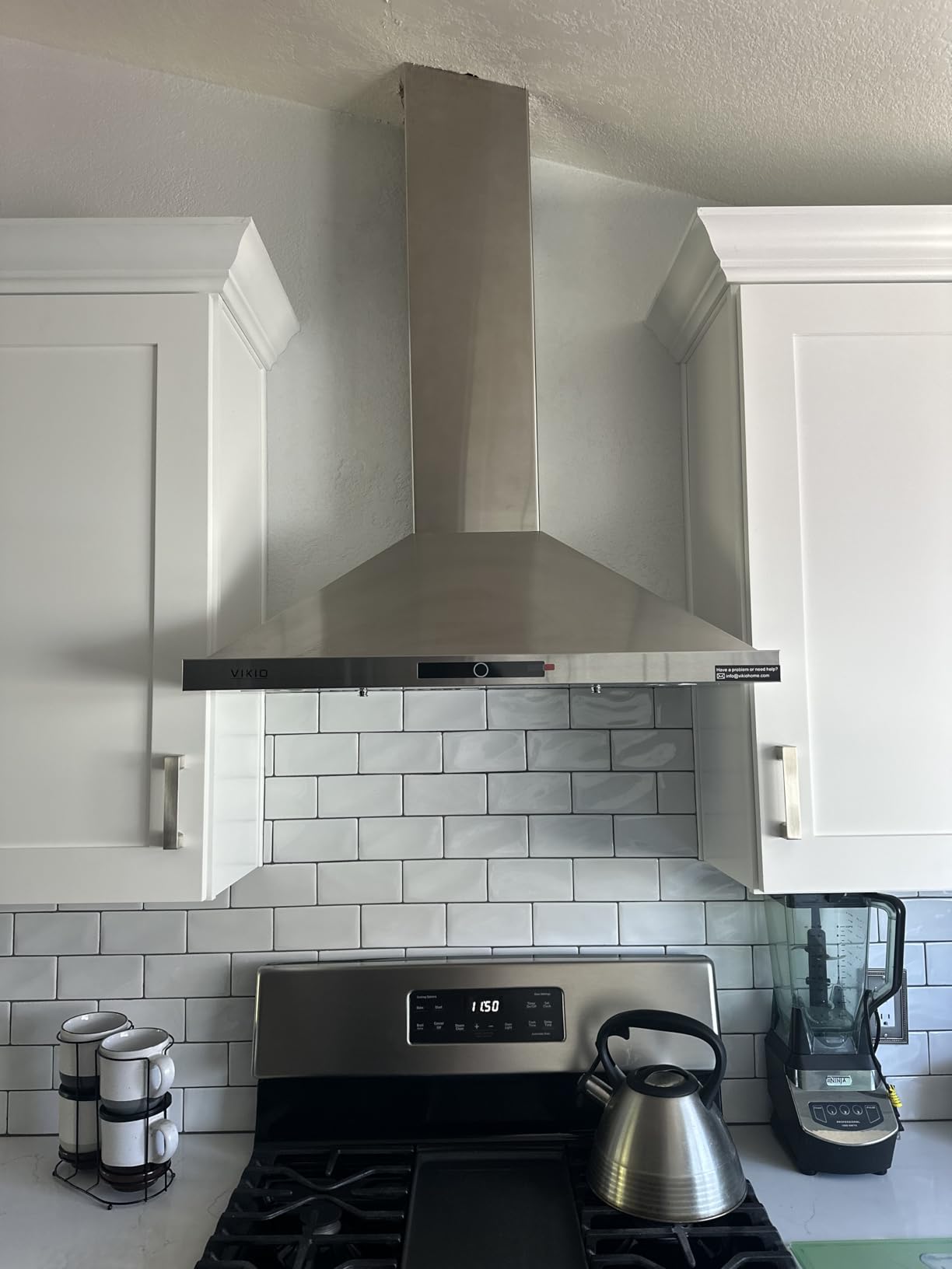 VIKIO HOME 30 Inch Wall Mount Range Hood 580CFM Low Noise Touch Control | Ducted/Ductless Convertible, Stainless Steel Kitchen Vent Hood with 3-Speed Fan and LED Lights customer photo 1