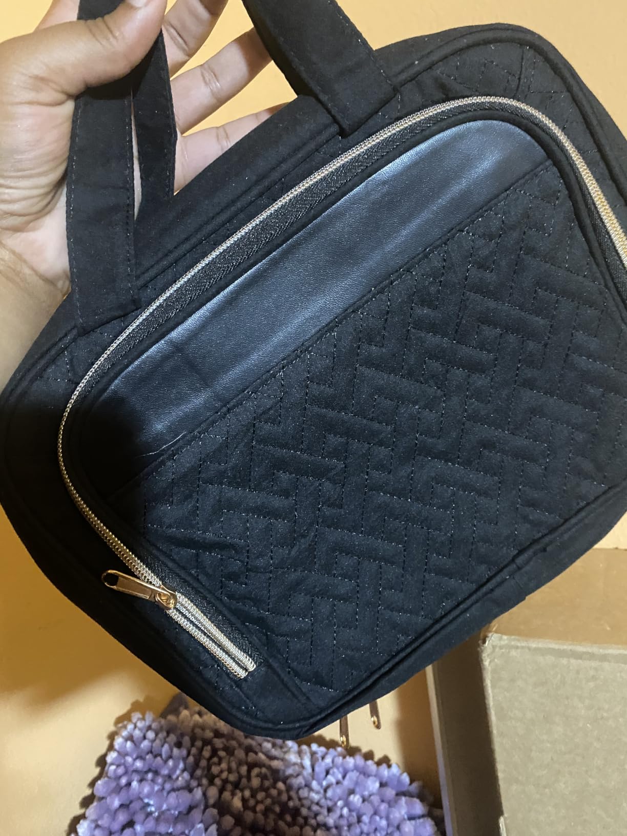HOTOR Hanging Travel Toiletry Bag Women Men, Black, Medium | Waterproof Makeup Bag Hanging Hook, Multiple Pockets, Travel Essentials, 11.2 x 3.2 x 8.9 inches customer photo 2