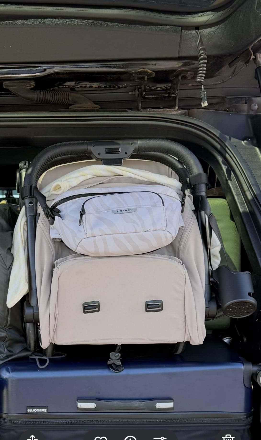 Mompush Velo Compact Travel Stroller One Second Fold | Airplane carry-on approved, near-flat recline, magnetic harness, leather bumper bar, UPF 50+ for newborns to toddlers customer photo 2